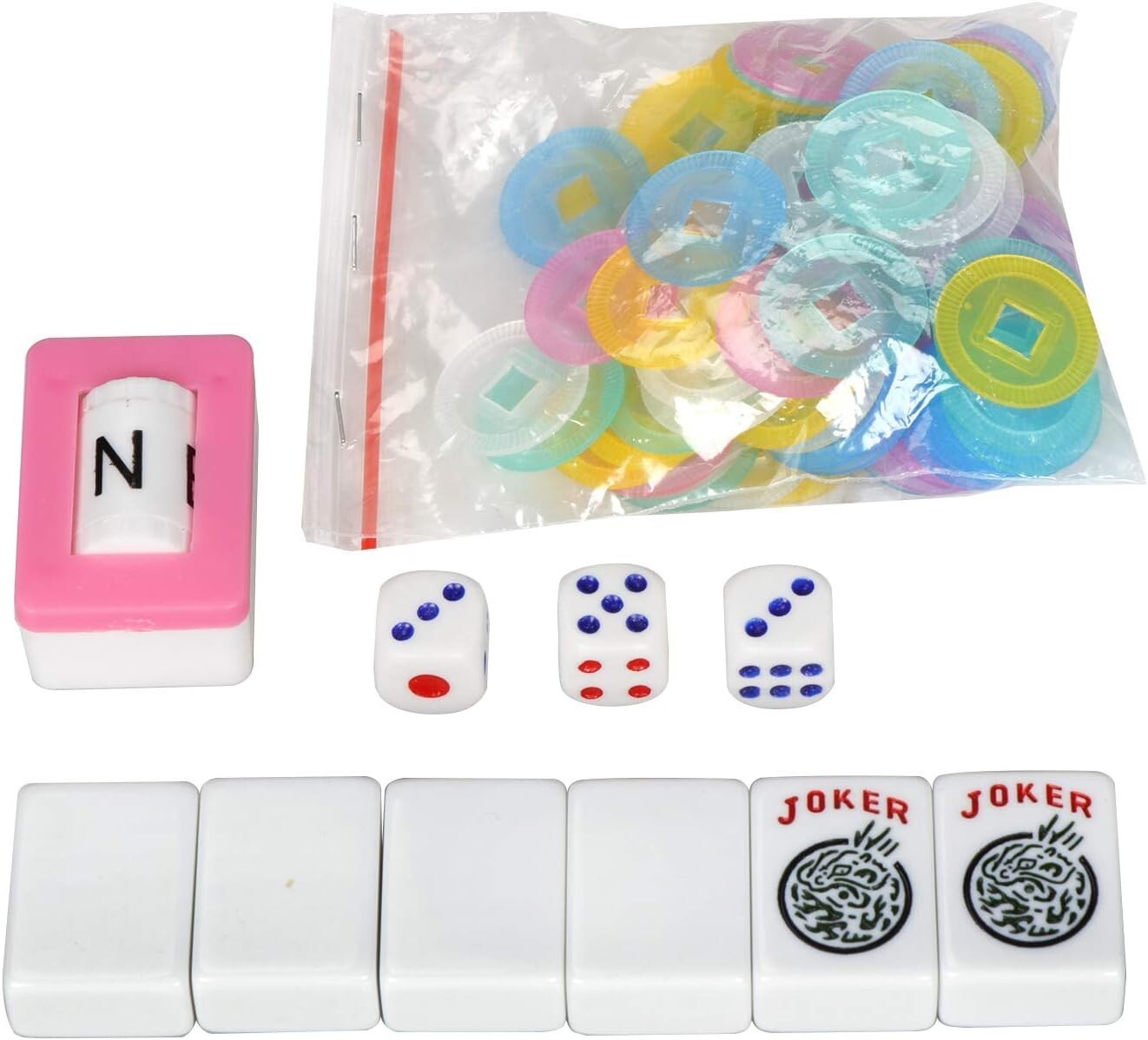 Pink PU Carrying Bag, American Mah Jongg Set, Western Mahjong set, Tile game.