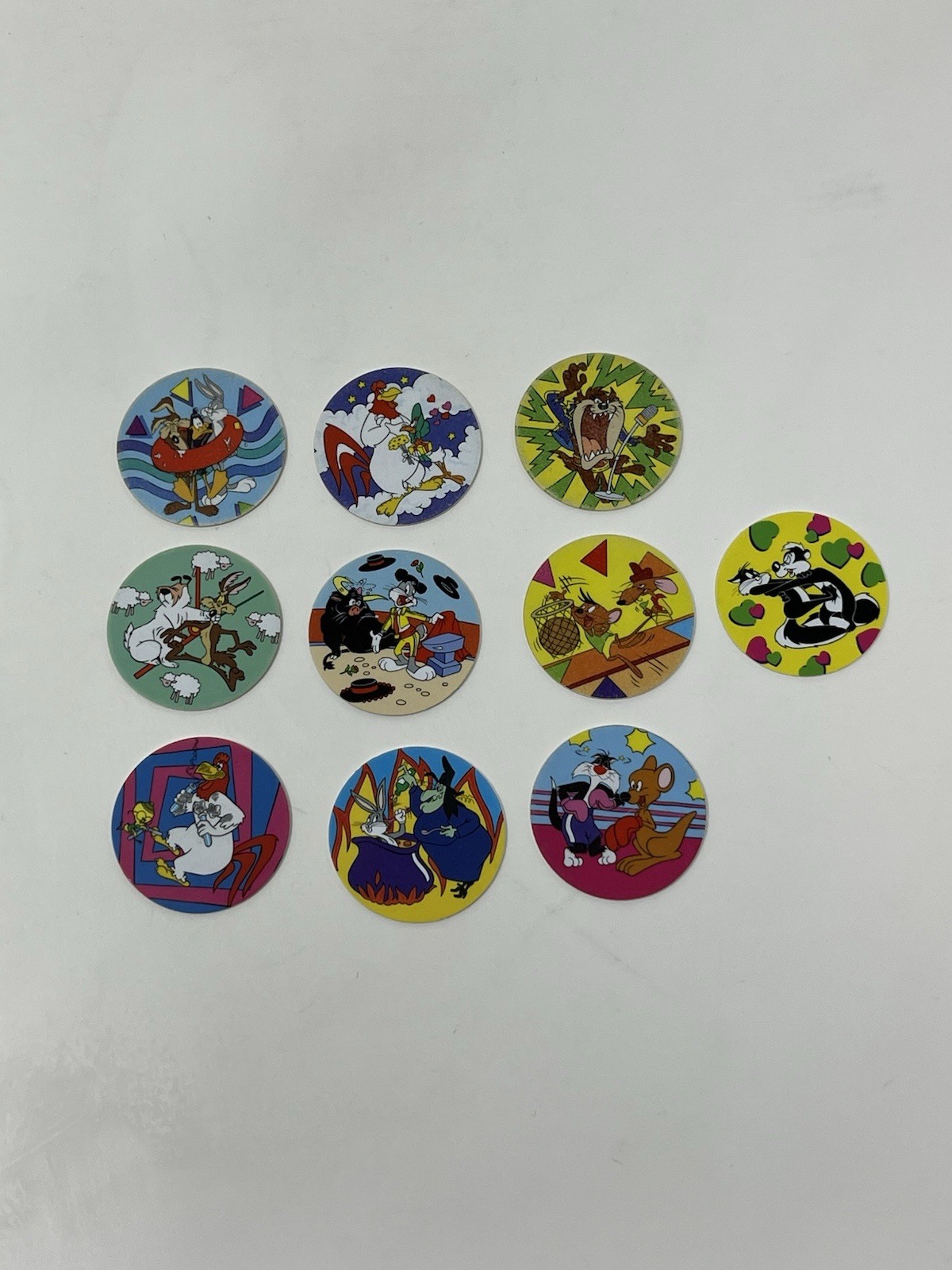 Lot Of 10 Pogs Tazos 1995 Looney Tunes Vintage Chetoos Sabritas