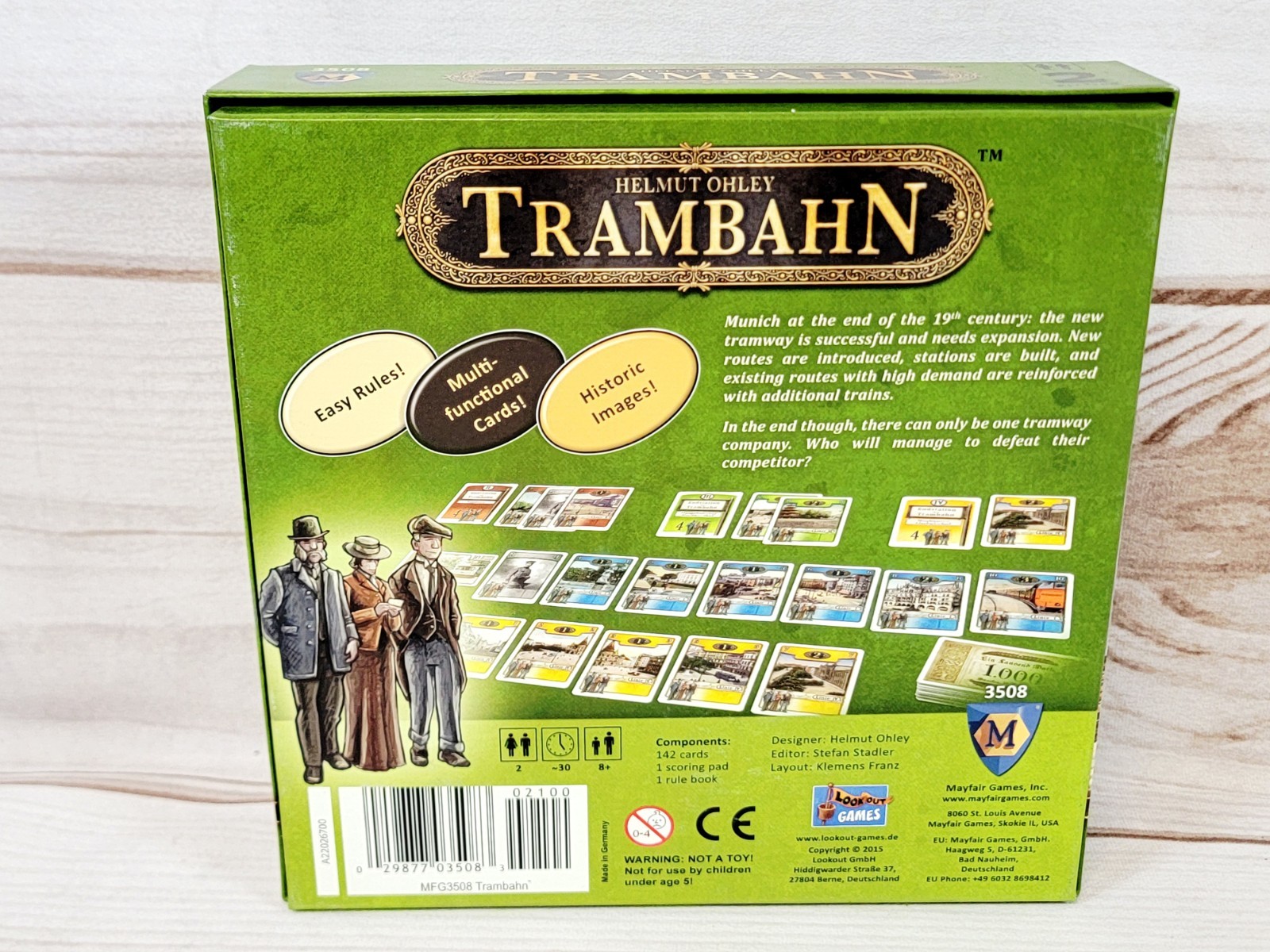 Trambahn Board Game Mayfair Games 2015 By Helmut Ohley 2 Player – Complete