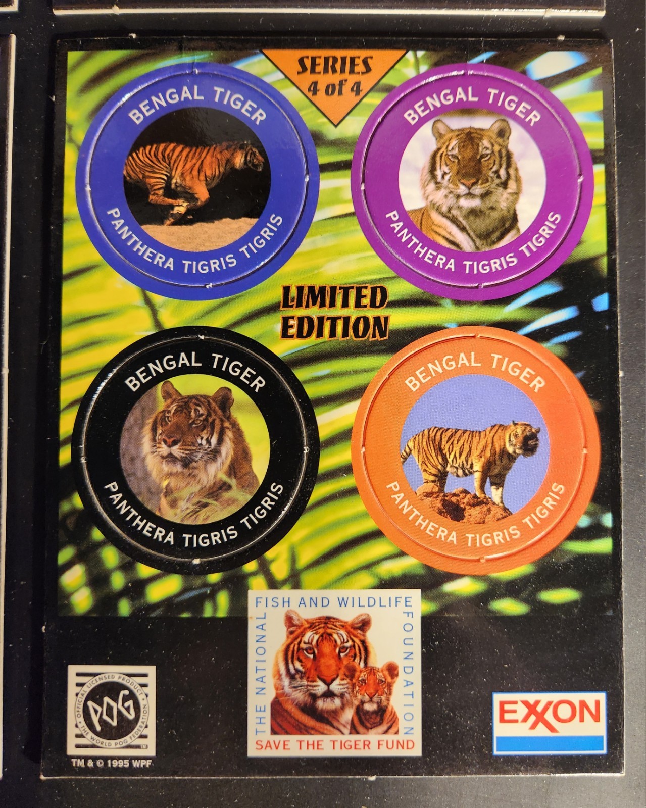 Vintage 1995 ExxonMobil Save the Tiger Fund POG Set 1-2-3-4. Original Owner