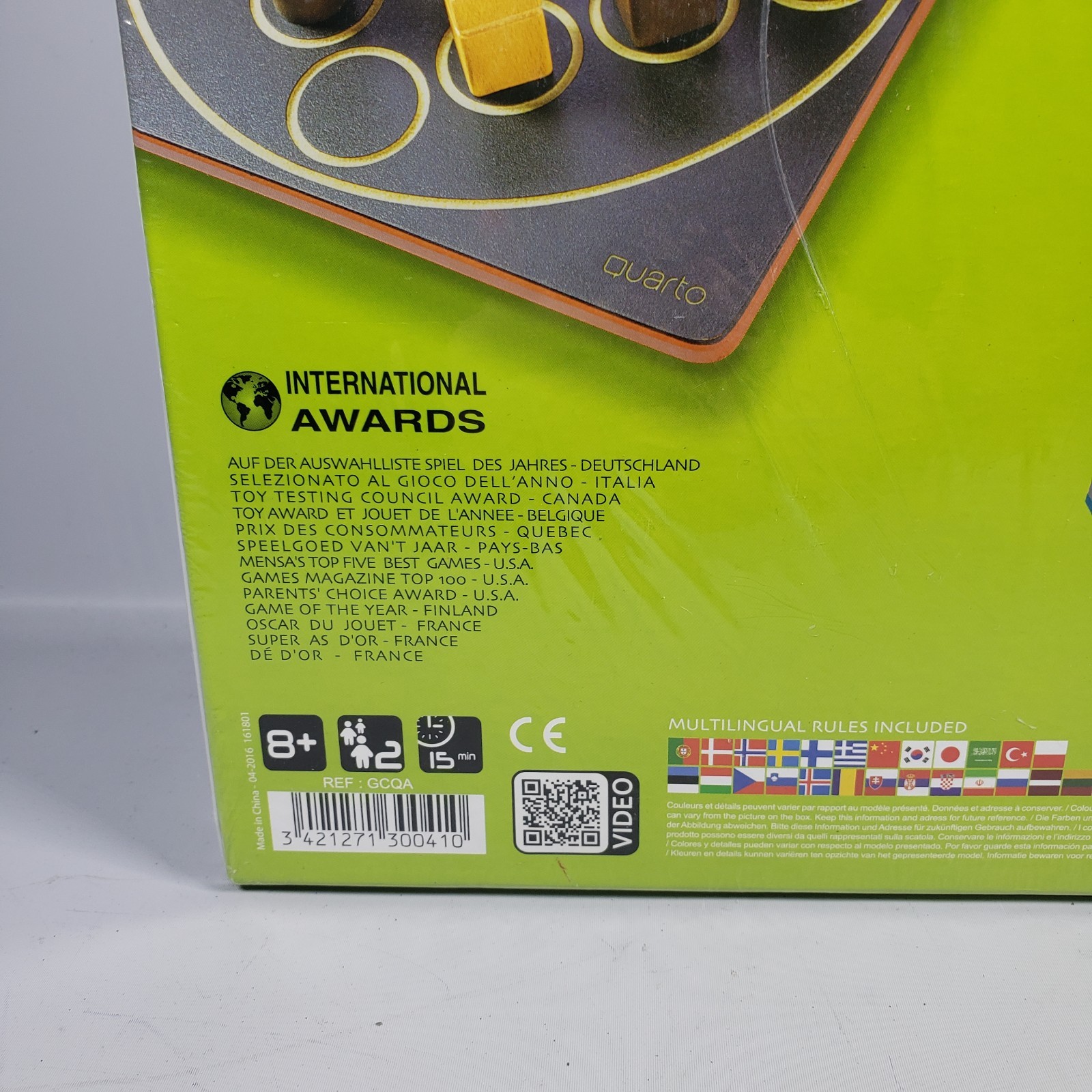 New Quarto Two-Player Abstract Strategy Board Game Blaise Muller GiGamic Sealed