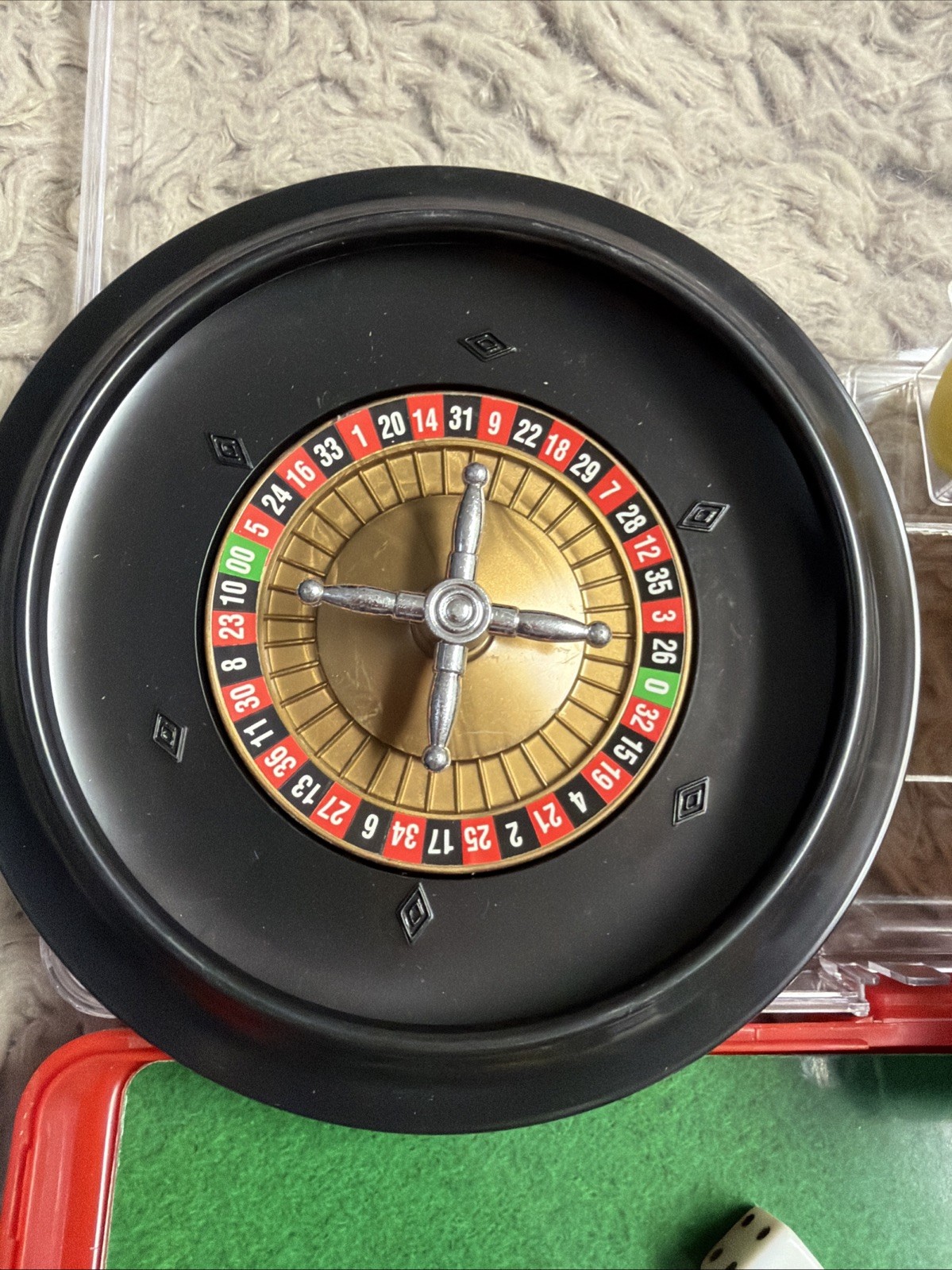Excalibur 6-in-1 Portable Casino Set – Roulette Craps Blackjack 3 Mats & Case