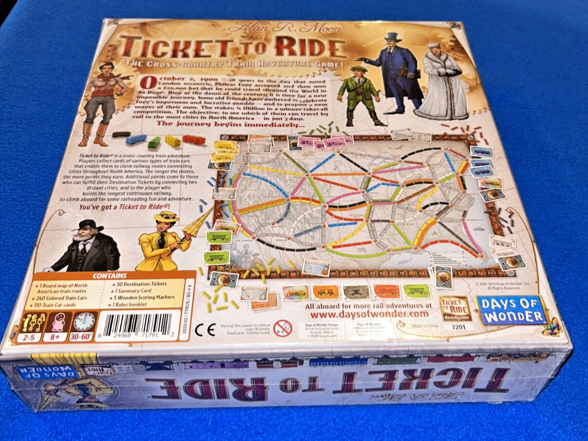 Ticket To Ride Days of Wonder Board Game By Alan R. Moon Train Adventure
