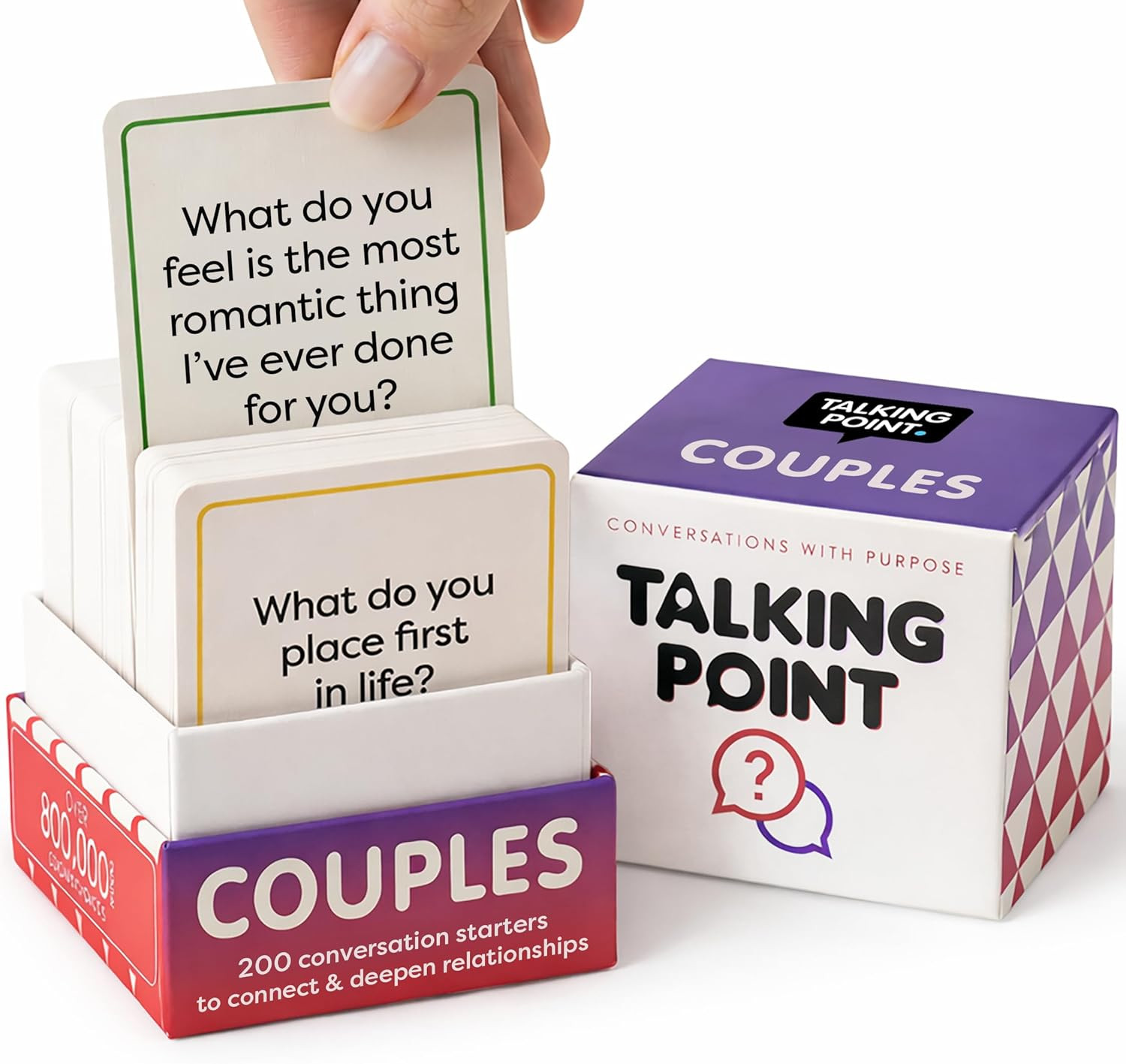 TALKING POINT CARDS – 200 Conversation Cards for Couples, Card Games for Date Ni