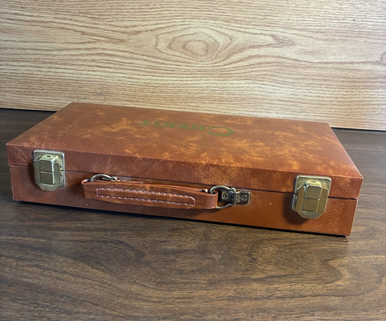 Vintage Chekit Hexagonal Domino Strategy Board Game 1986 Complete Wooden Case