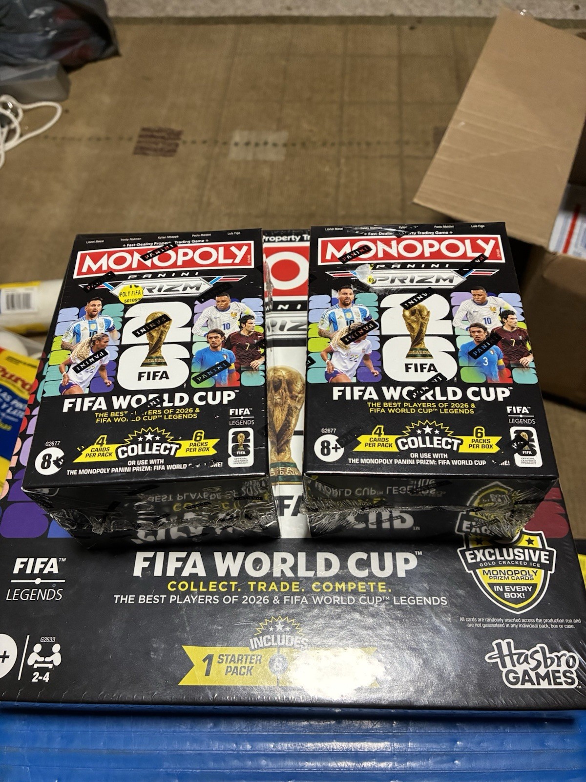 Monopoly Panini: Prizm FIFA World Cup Board Game (2026)- 2 BOOSTER BOX INCLUDED
