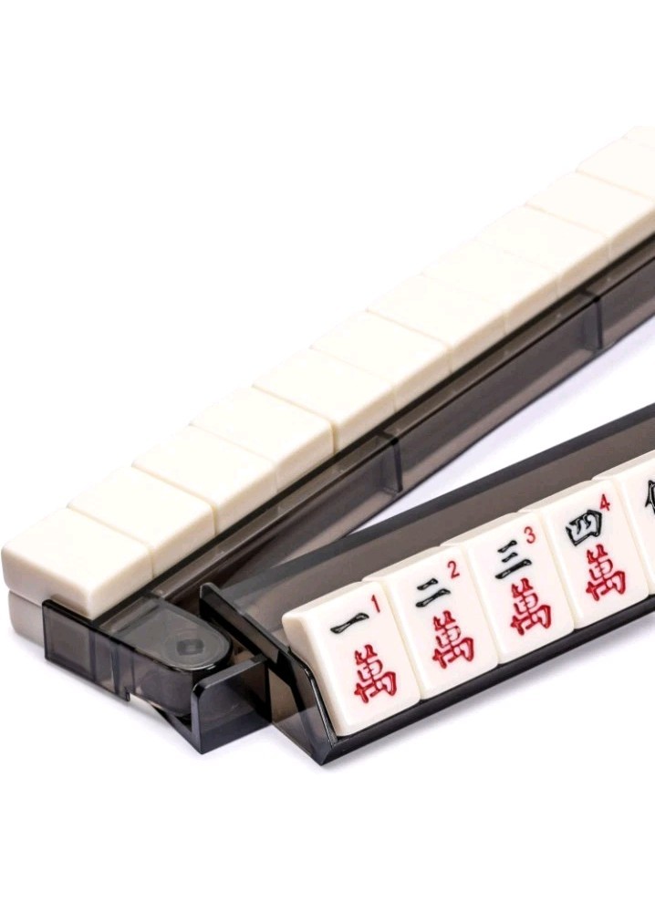 Mahjong Yellow Mountain Imports Modern Racks 17.6 Built-in Pushers Black Set 4