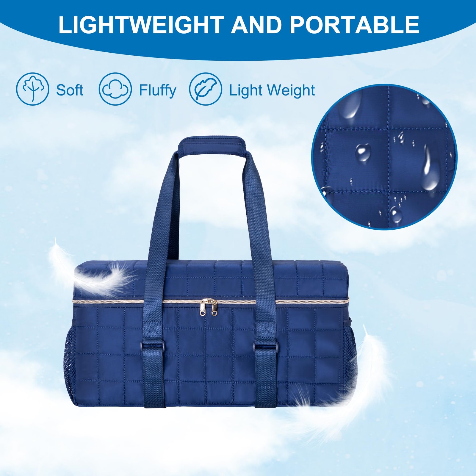 3 Pcs Empty Mahjong Bag, American Set Bag with Tiles Dark Blue