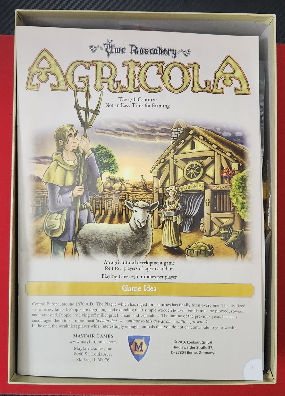 Agricola Strategy Farming Board Game by Mayfair Games 2016 Complete NM/VG