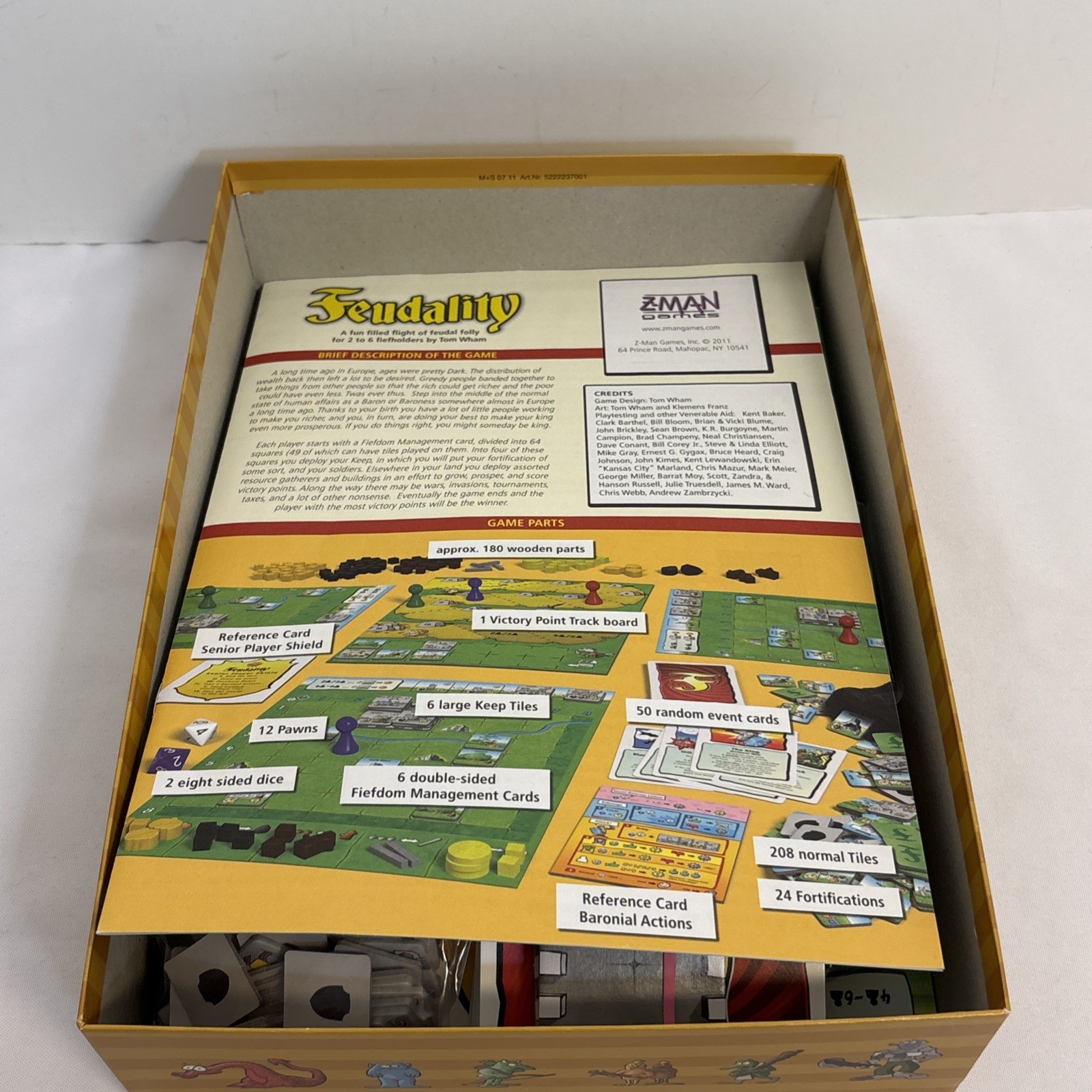 Feudality – Z-Man Games 2011 – 100% COMPLETE! EUC – Tom Wham