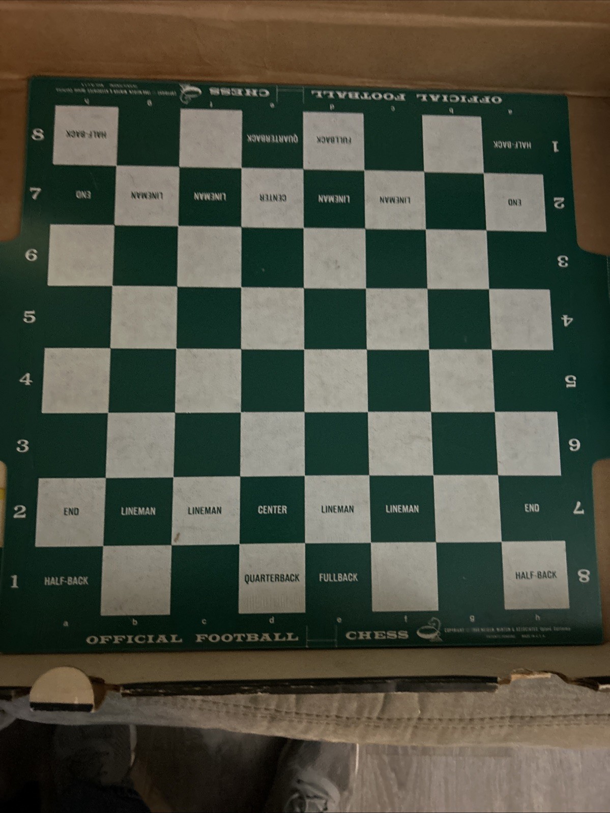 Vintage 1967 Diversified Creations Official Football Chess Set. COMPLETE
