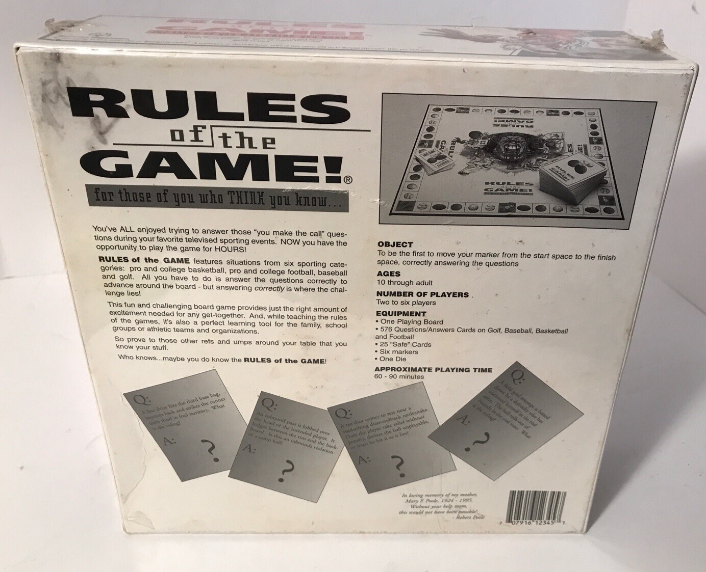 Rules of the Game! Sports Trivia Game – Sealed Box