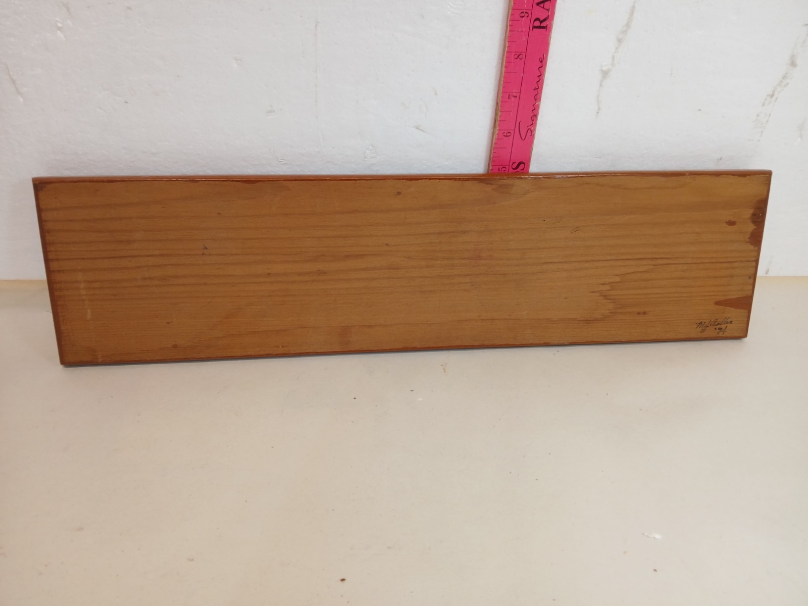 Vintage Handmade Wooden Cribbage Board 20″ 3 Track Signed 1994 No Pegs