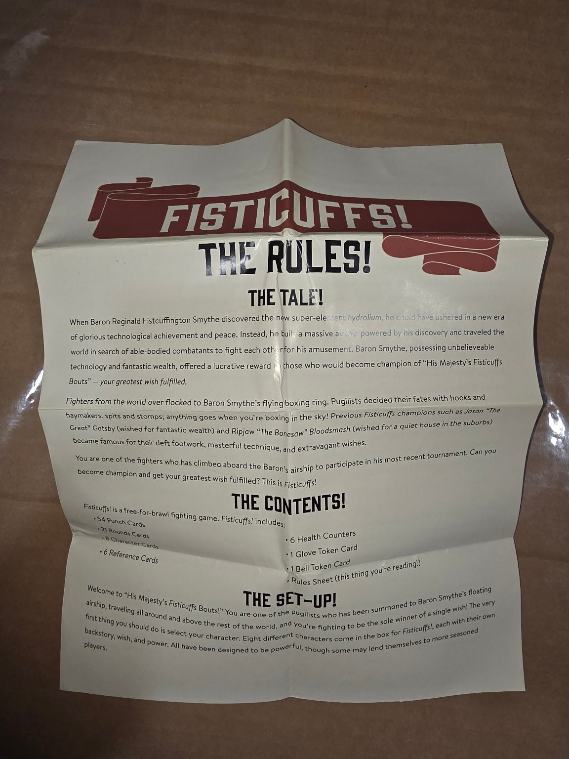 Fisticuffs! The Nerdologues Card Game 4-6 Players Ages 8+ Cardboard Boxing