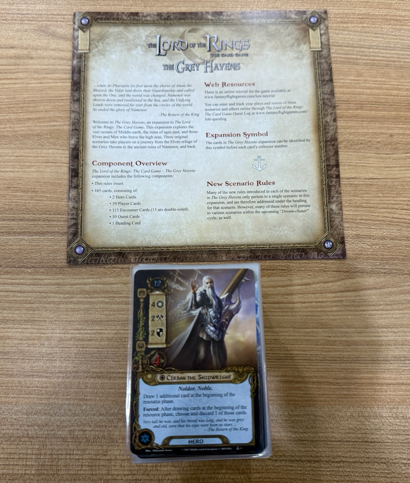 THE GREY HAVENS Expansion – Lord of the Rings LCG – MINT – COMPLETE – NO BOX