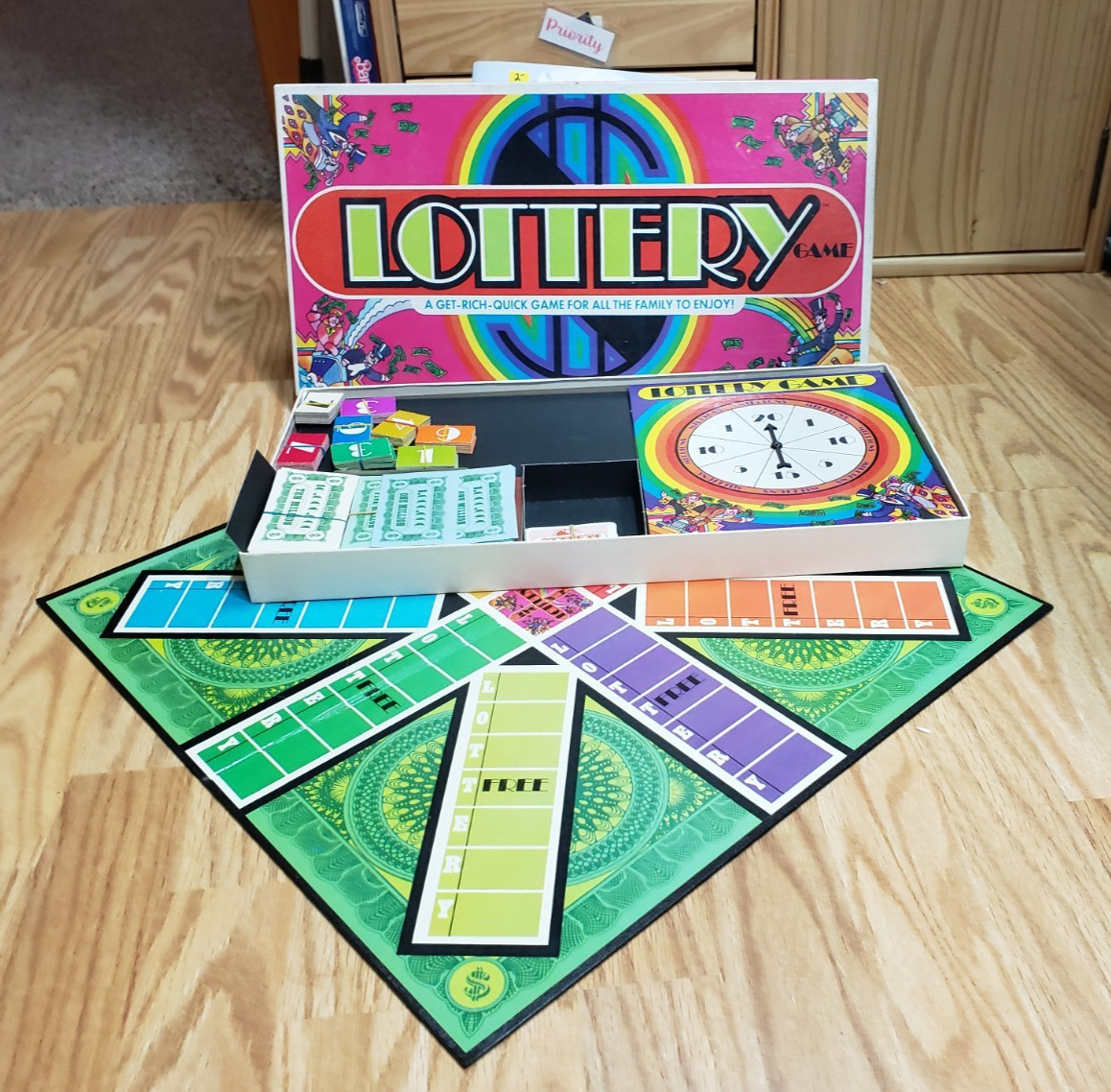 Vintage 1972 LOTTERY BOARD GAME – Selchow & Righter – Complete