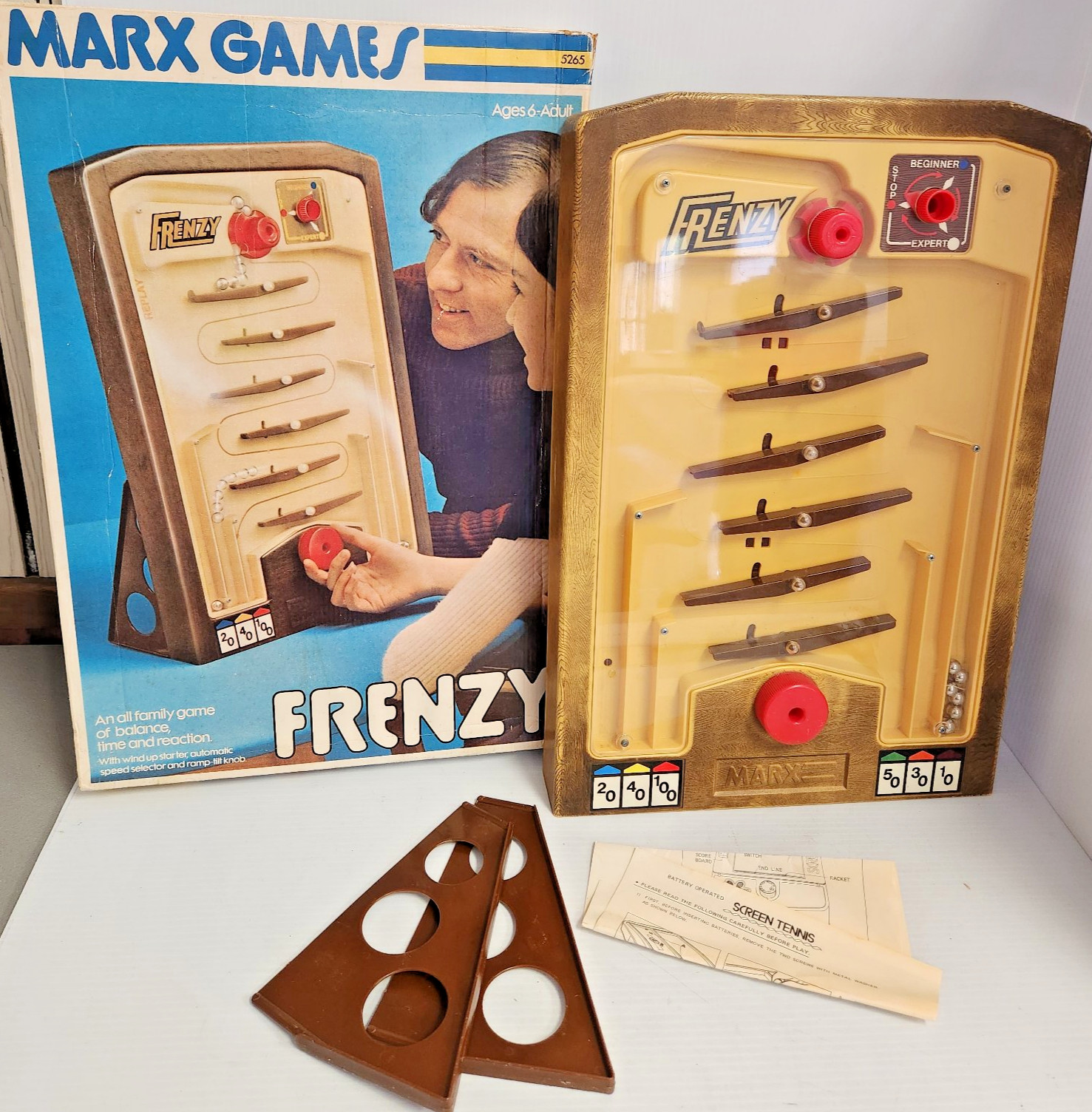 Vintage 1974 Marx Frenzy Game 5265 w/ Original Box Instructions Complete VG