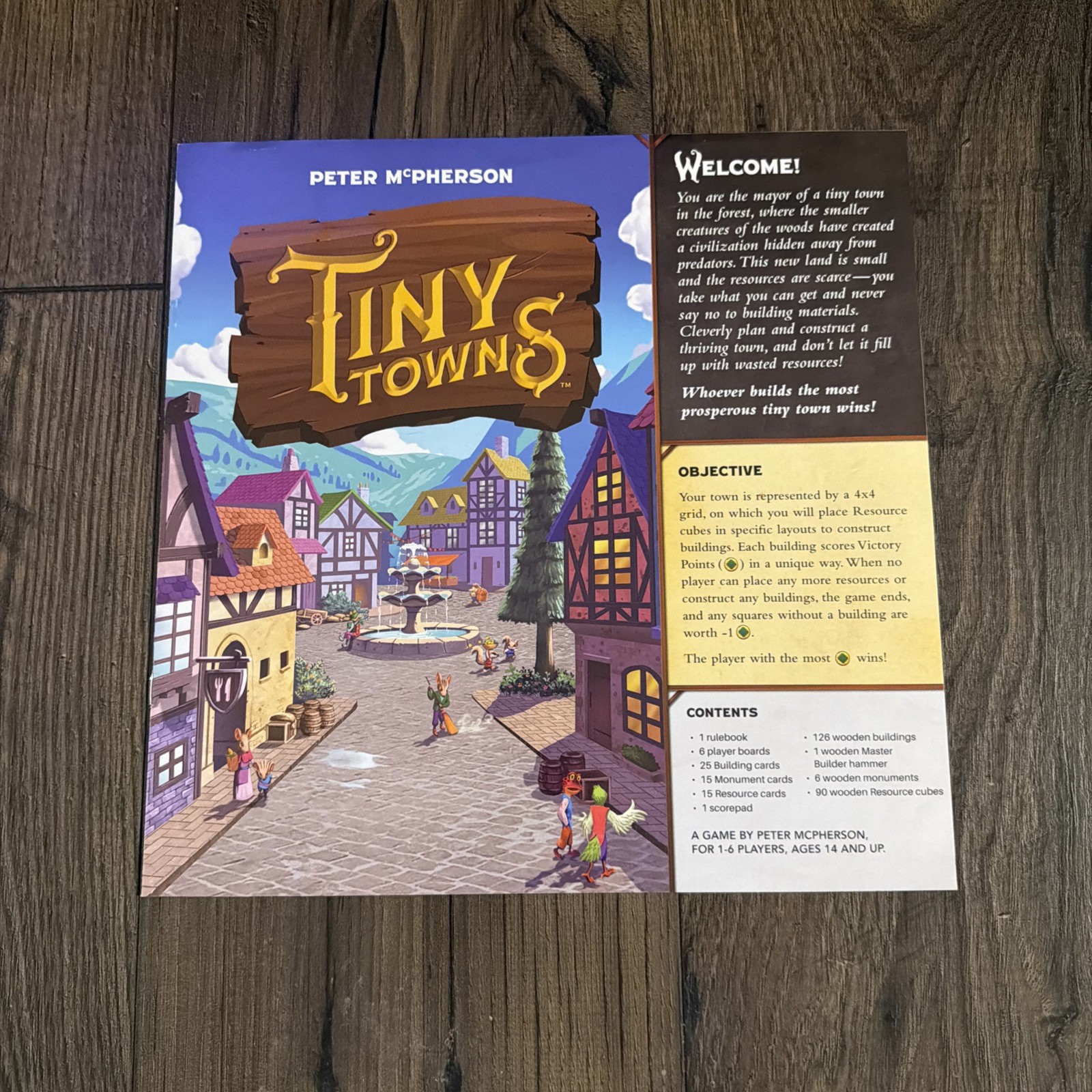 Tiny Towns Board Game Complete Used 2019 Alderac Entertainment Group AEG 7053