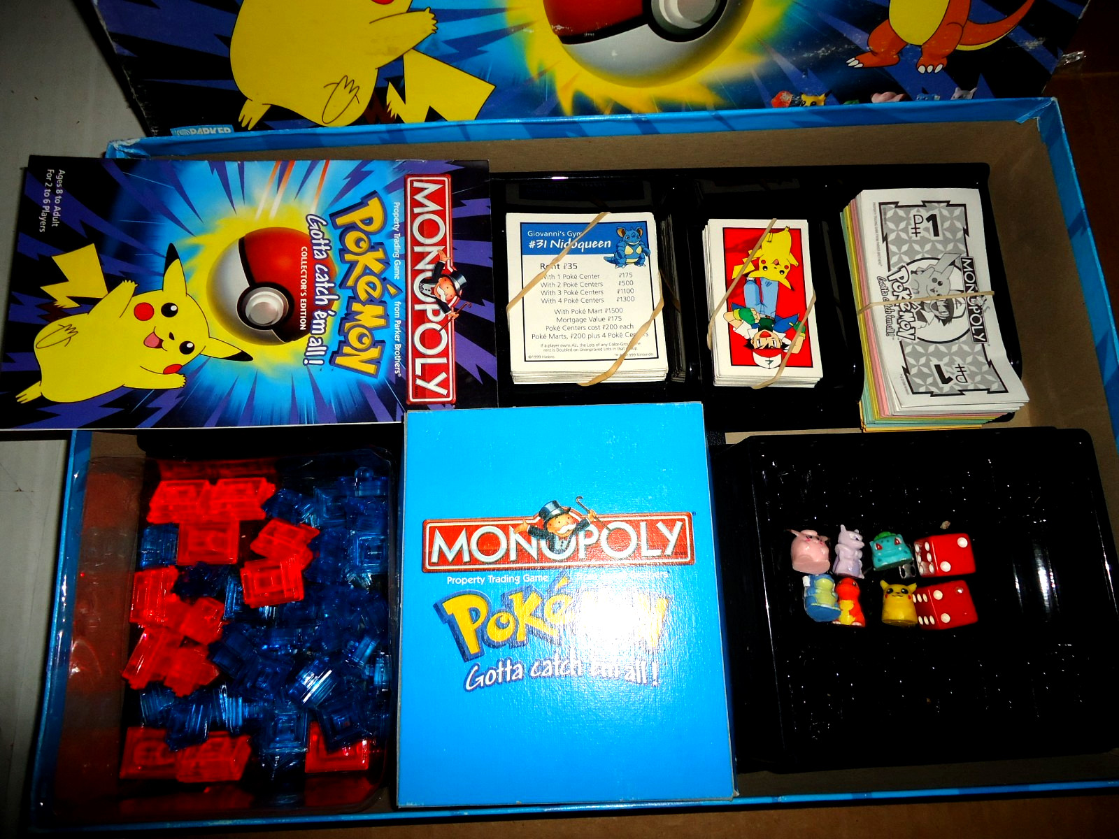 Monopoly Pokémon Collector’s Edition Board Game 100% COMPLETE-6 POKEMON MOVERS!