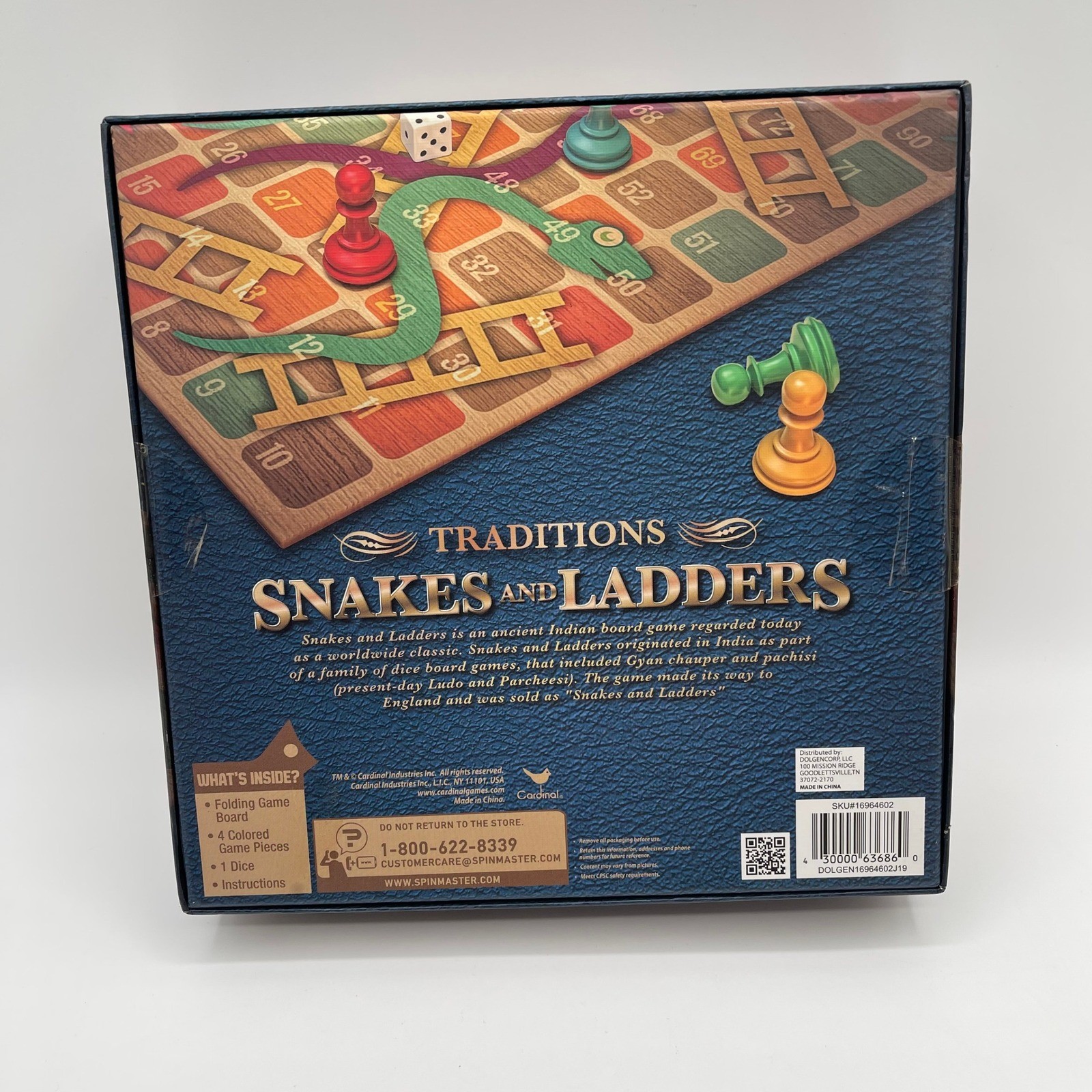 Cardinal Traditions Snakes and Ladders Board Game Classic Family 16964602 NEW