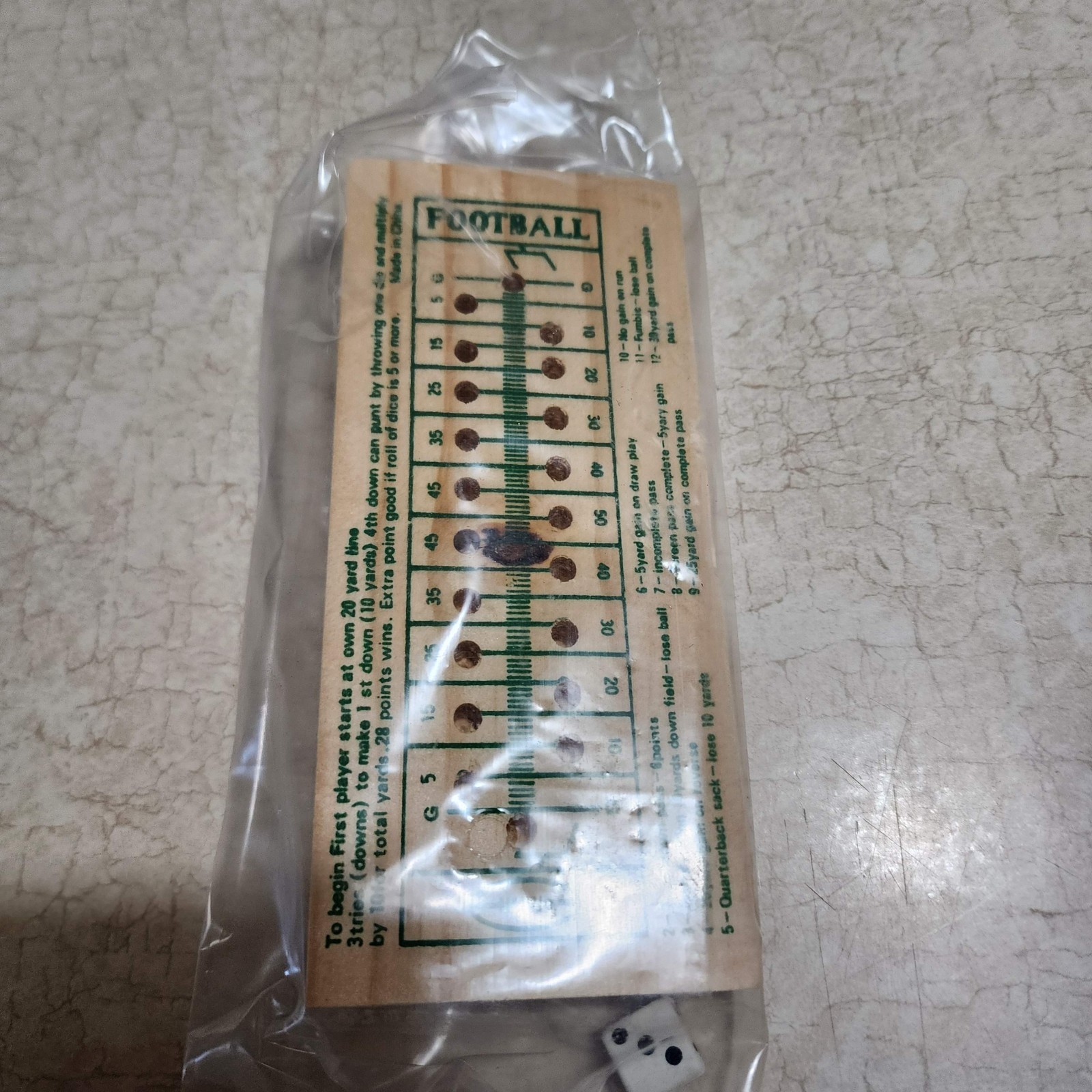 Sports Wood Dice & Peg Games: Baseball Football Bowling Derby Basketball Sealed