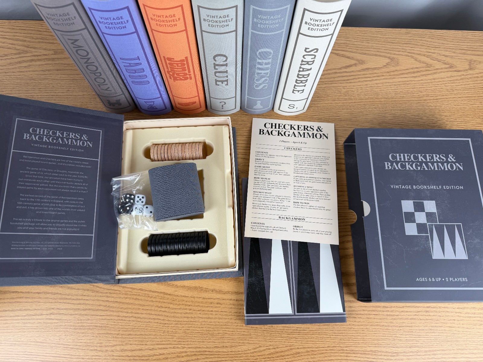 Vintage Linen Bookshelf Game Edition 7 Pack Bundle WS Game Company Open Box