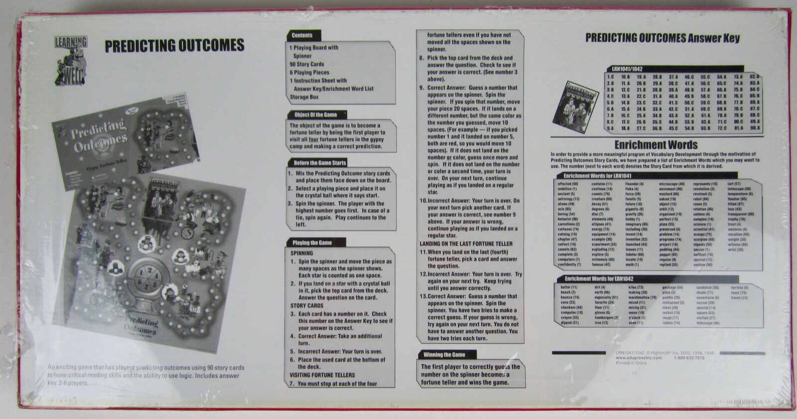 Predicting Outcomes- Gypsy Fortune Teller- Red Level 2.0-3.5- Learning Well