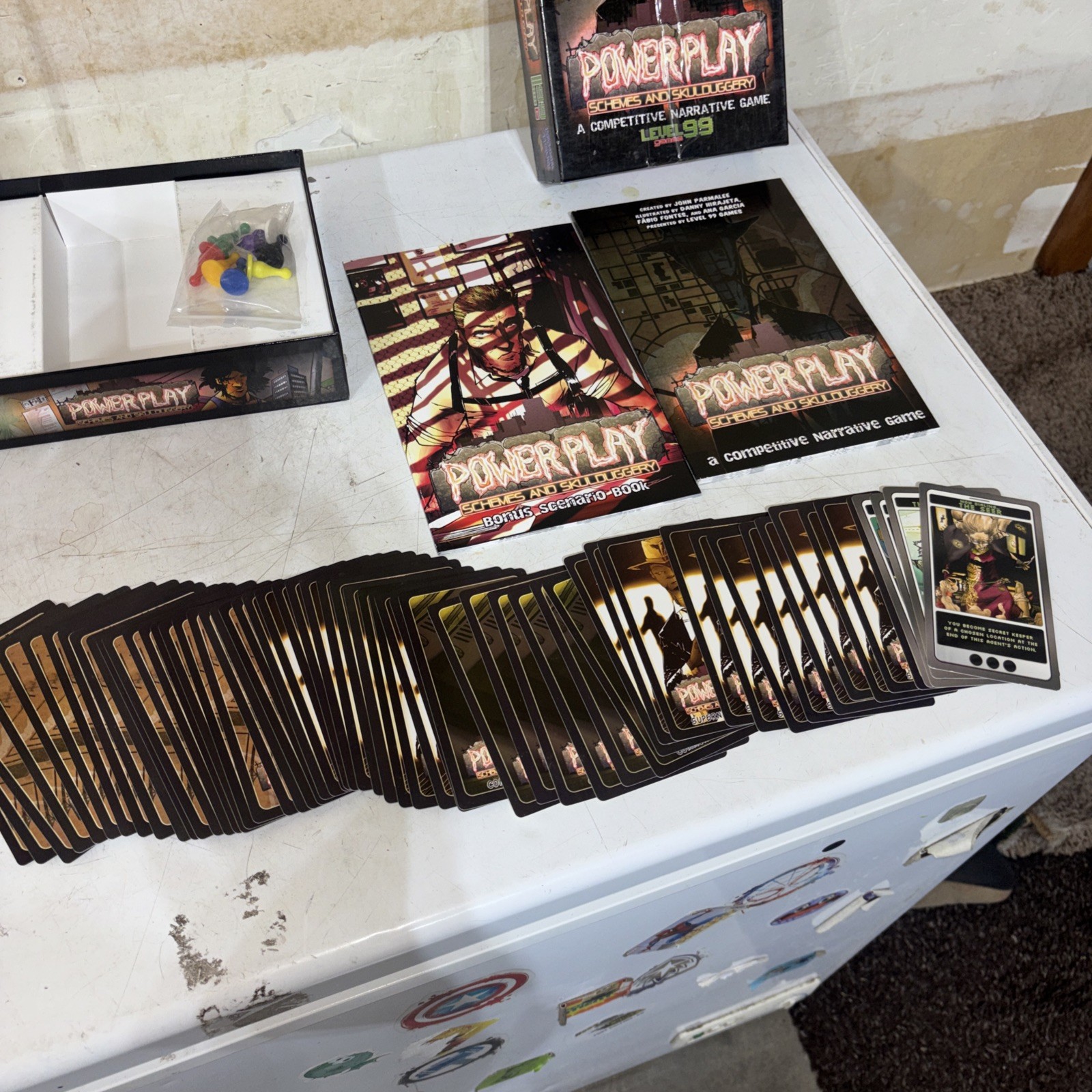Power Play, Schemes And Skulduggery, Level 99 Games Cards, Booklets Pieces