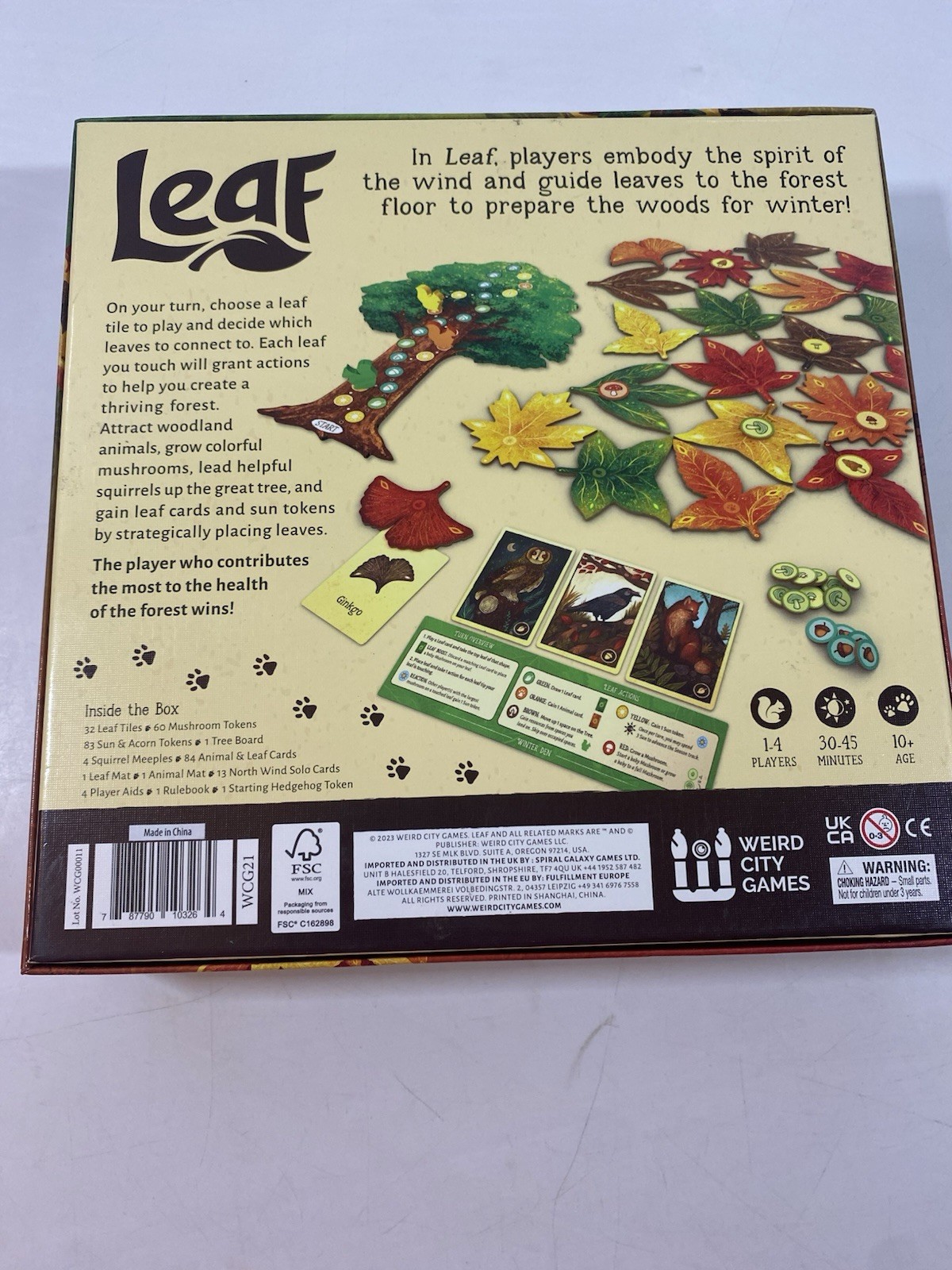 LEAF: Nature Themed Strategy/ Family Game, Weird City Games 2023. Complete