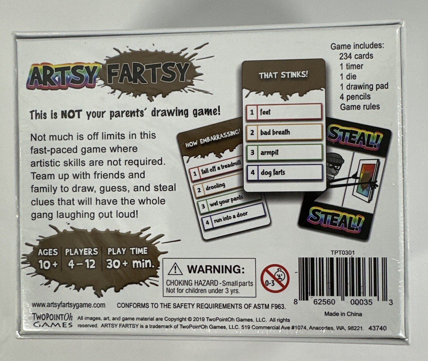Artsy Fartsy – Not Your Parents’ Drawing Game by TwoPointOh Games – NEW/SEALED!
