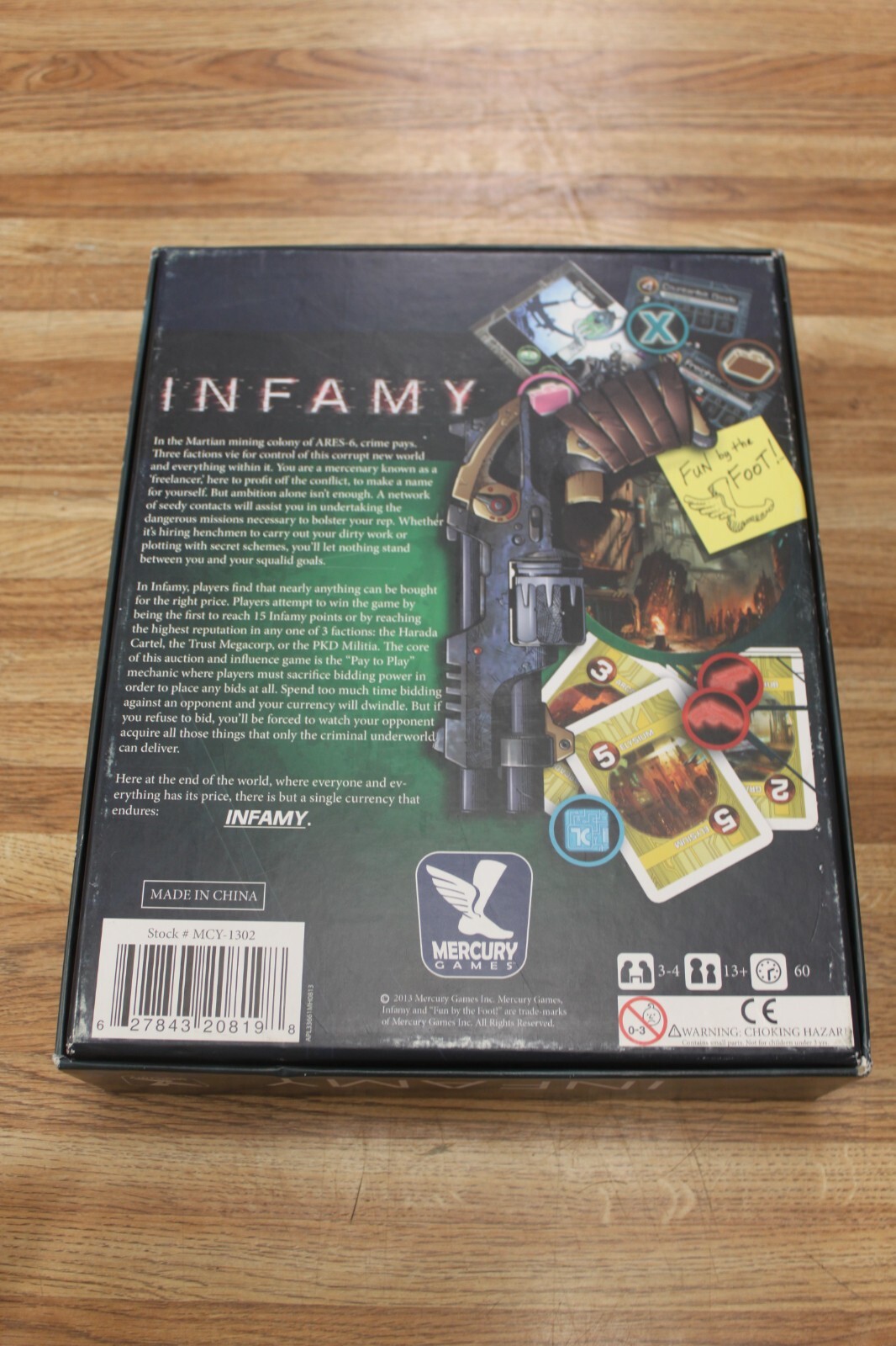 Infamy Board Game from Mercury Games Travis R. Chance Gently Used