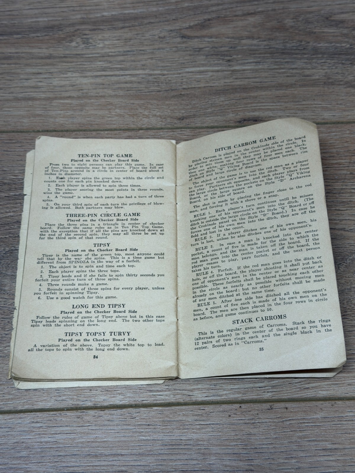 The Carrom Company 1940’s Carrom Game Boards Direction Booklet & Ephemera