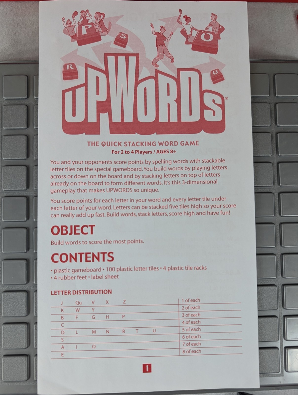 UpWords The Quick Stacking 3-D Word Game & Sudoko Ages 8 & Up Pre-Owned
