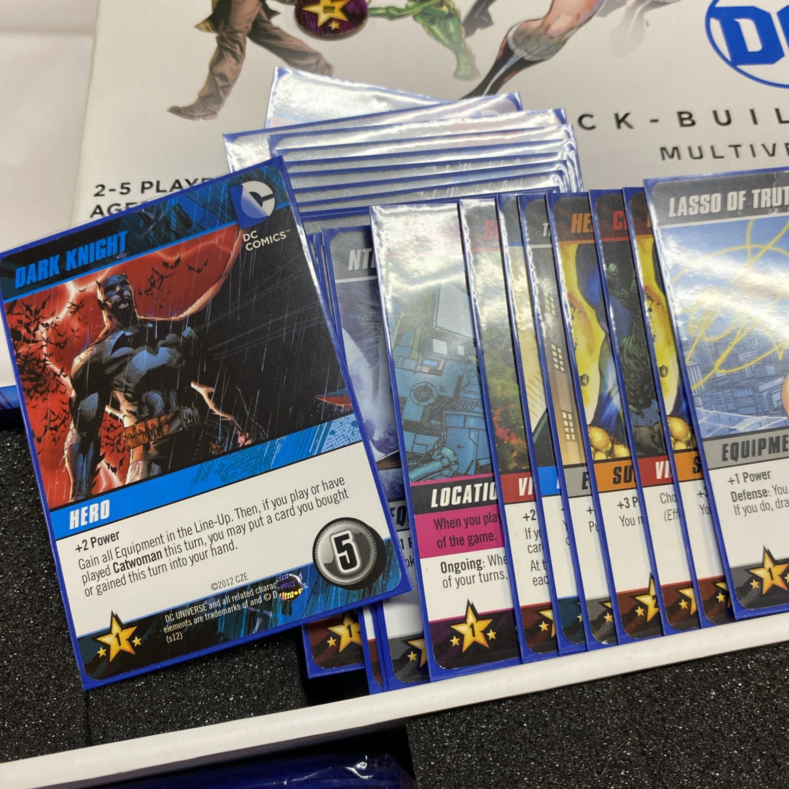 dc deck building game Card Lot With Box Loaded