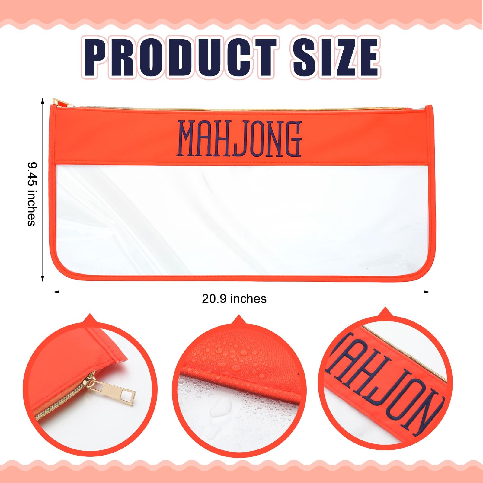 1 PCS Mahjong Bag – Empty Mahjong Tiles Bag Only with Zippered & Letters, Cas…