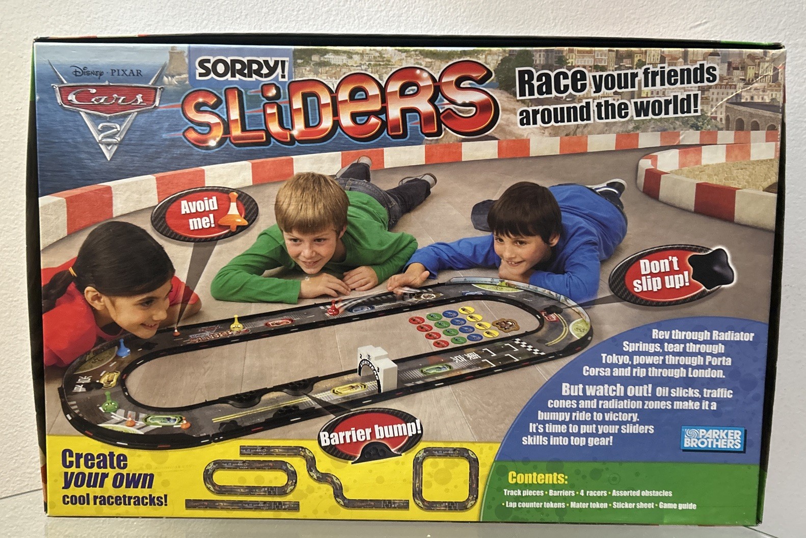 SORRY SLIDERS Disney Pixar CARS 2 Edition Game 2011 Hasbro COMPLETE