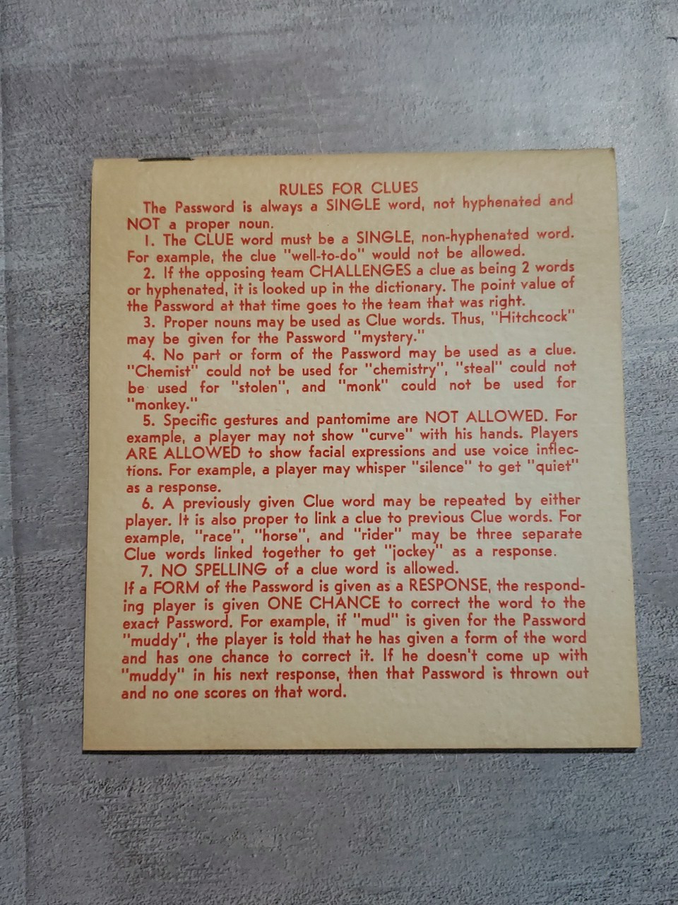 Vtg 1962 Milton Bradley Password Board Game Vol 2 #4260