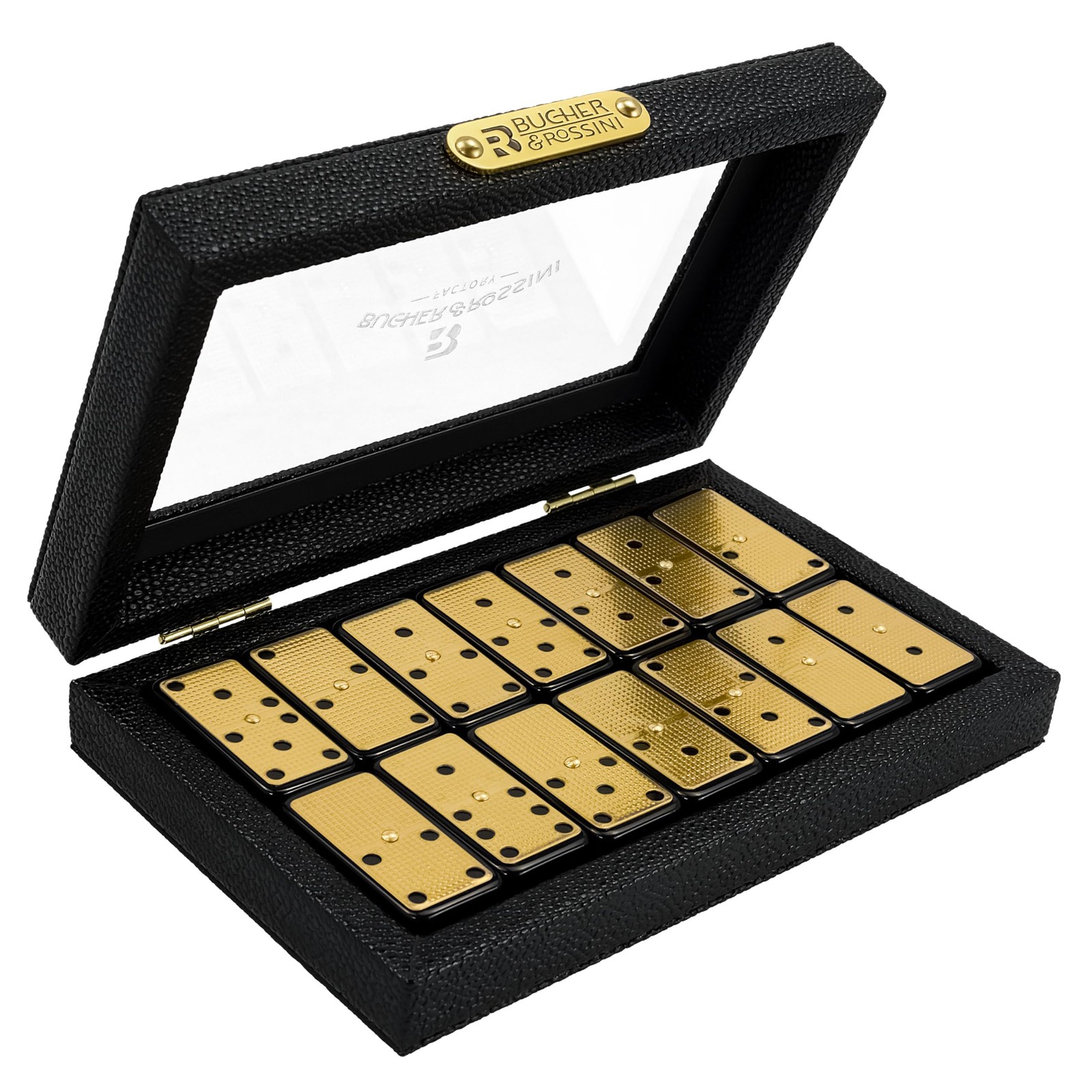 Bucher&Rossini Metal Surface Dominoes Set Double 6 for Adults and Kids – Clas…