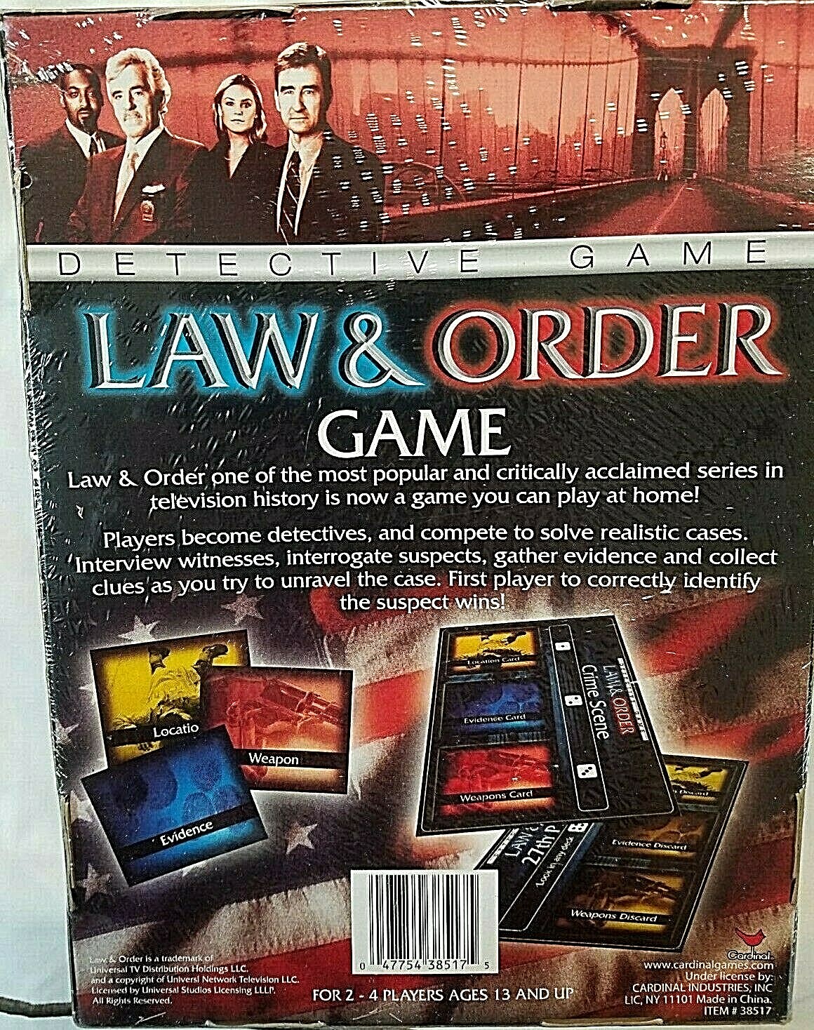 LAW AND ORDER DETECTIVE GAME 2 TO 4 PLAYERS NEW AND SEALED