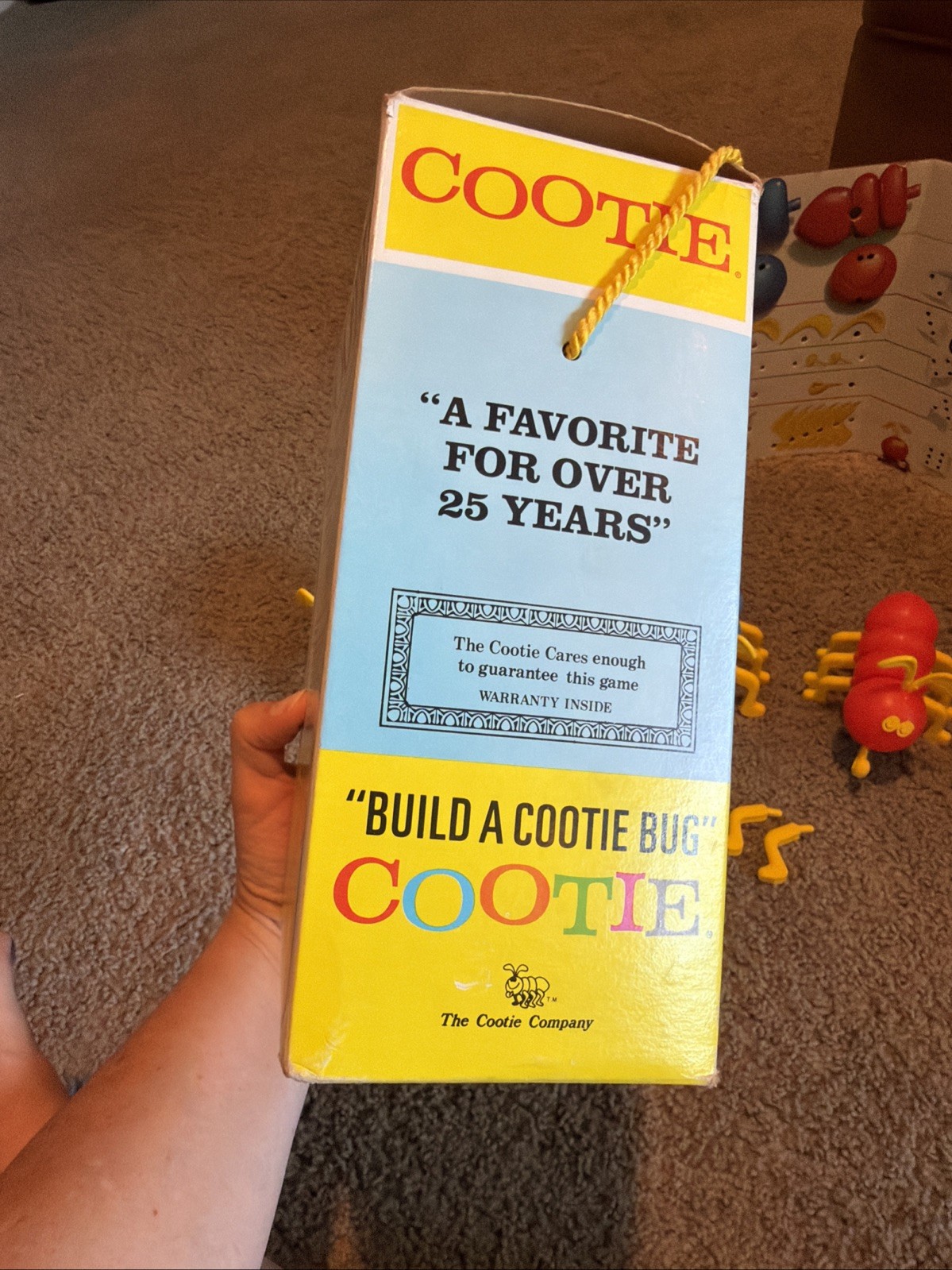 Vintage 1972 /1986 Cootie Bug Board Game With Box Schaper Mfg Co.