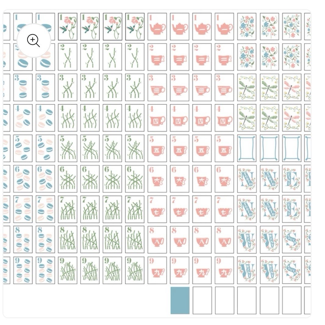 Let’s Garden Party Inspired 2-Layer Blue Back American Mahjong Tiles