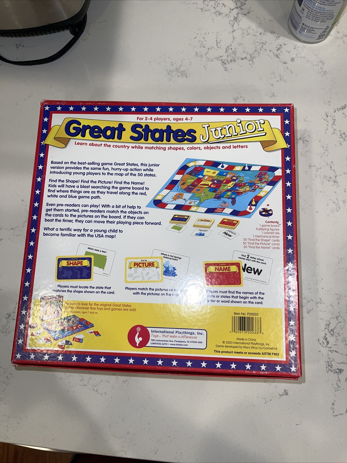 Great States Junior Board Game 2-4 Players NEW * FACTORY SEALED * 2003