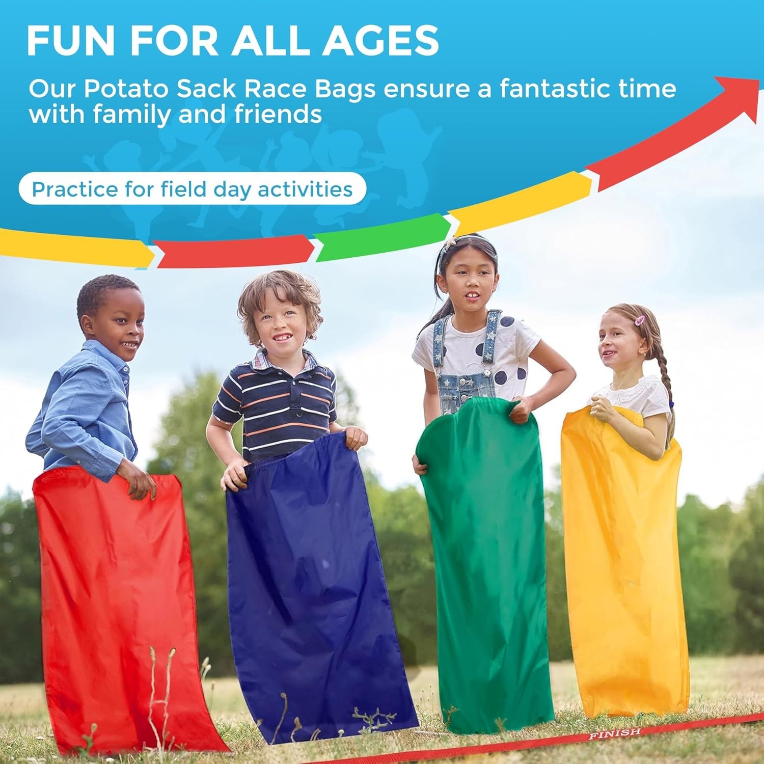 Outdoors 53 Pcs Games Set for Kids & Adults, Ring Toss, Bean Bags, Sacks