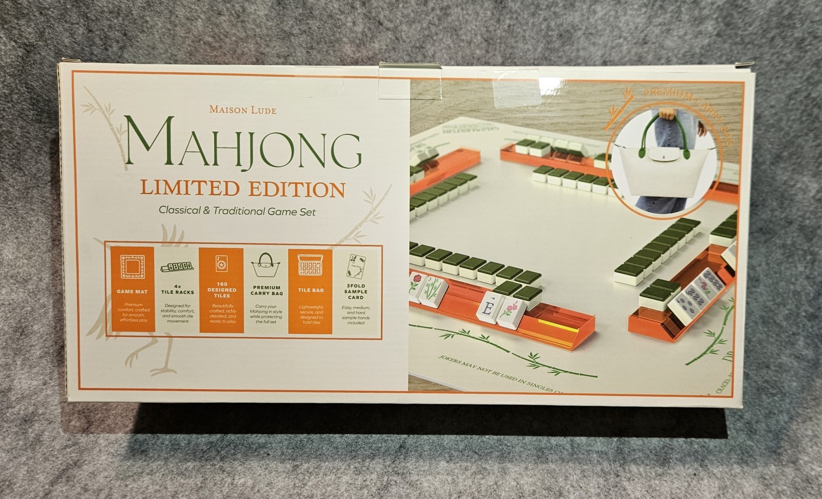 NEW Maison Lude Mahjong Limited Edition 160 Tile Wildlife Set W/Mat +Accessories