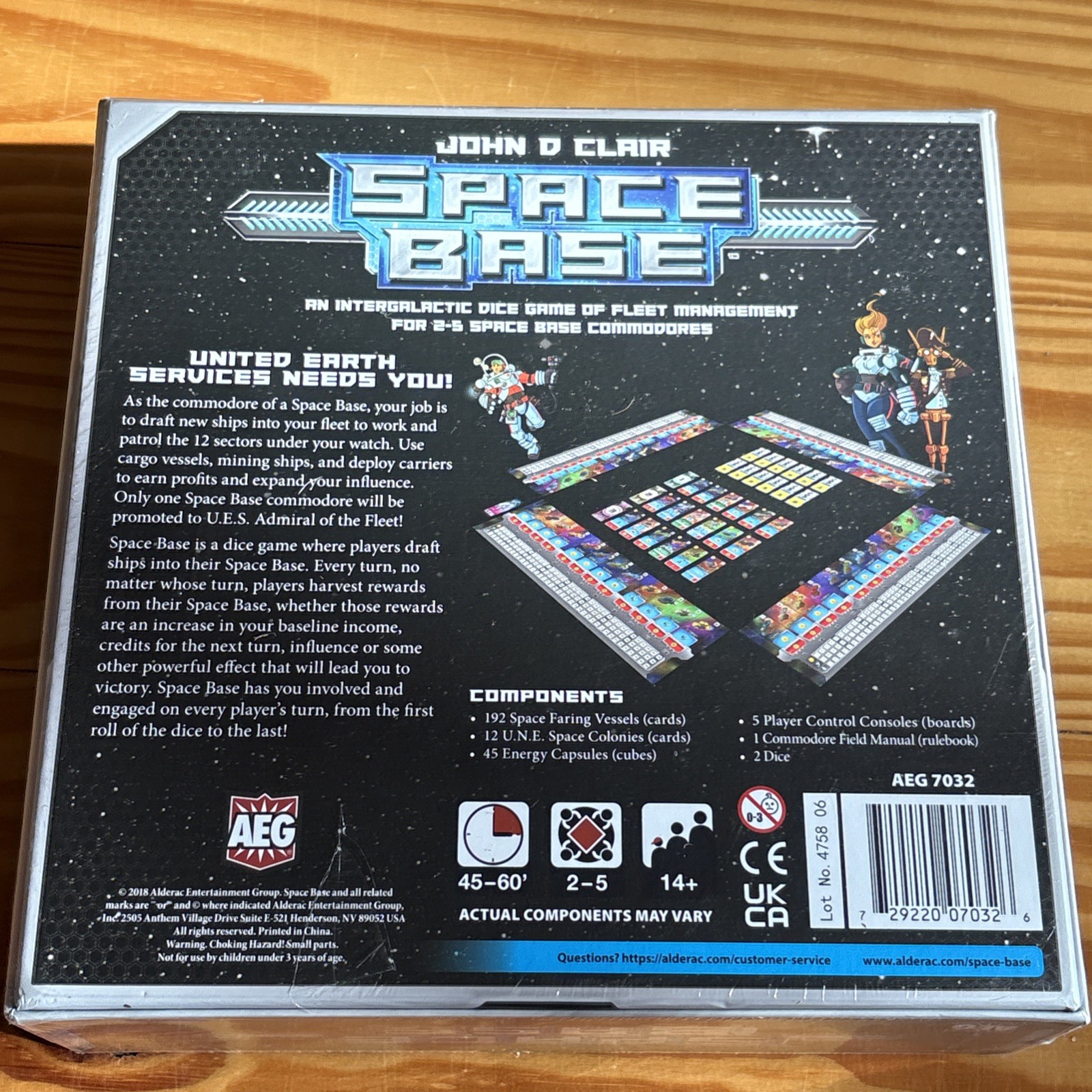 Space Base Dice Board Game by AEG Intergalatic Fleet & John D Clair New