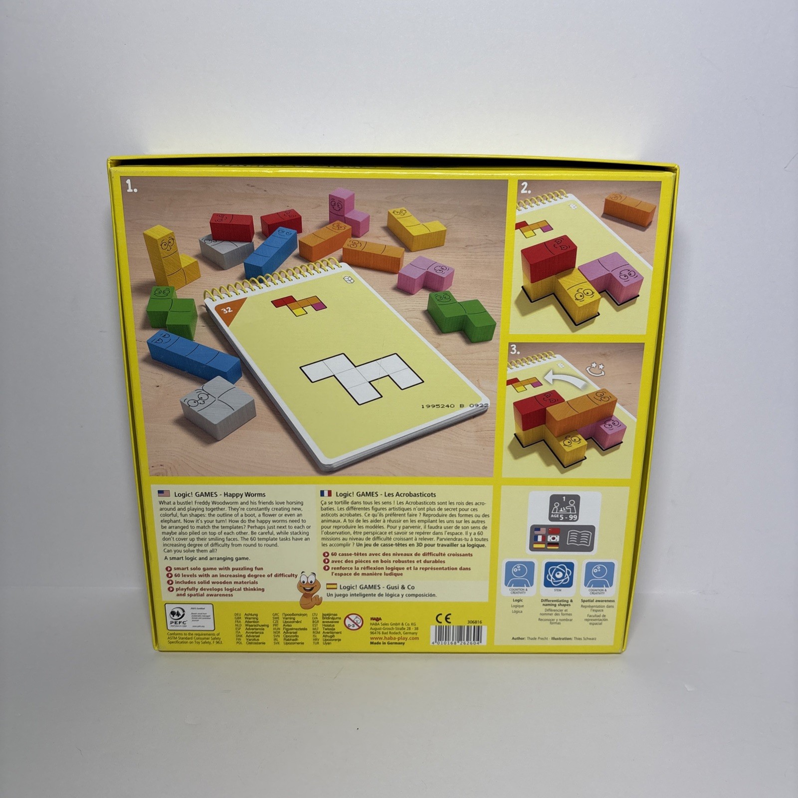 Logic! Games Happy Worms Logic Block Game HABA PLAY – STEM & Spatial Awareness