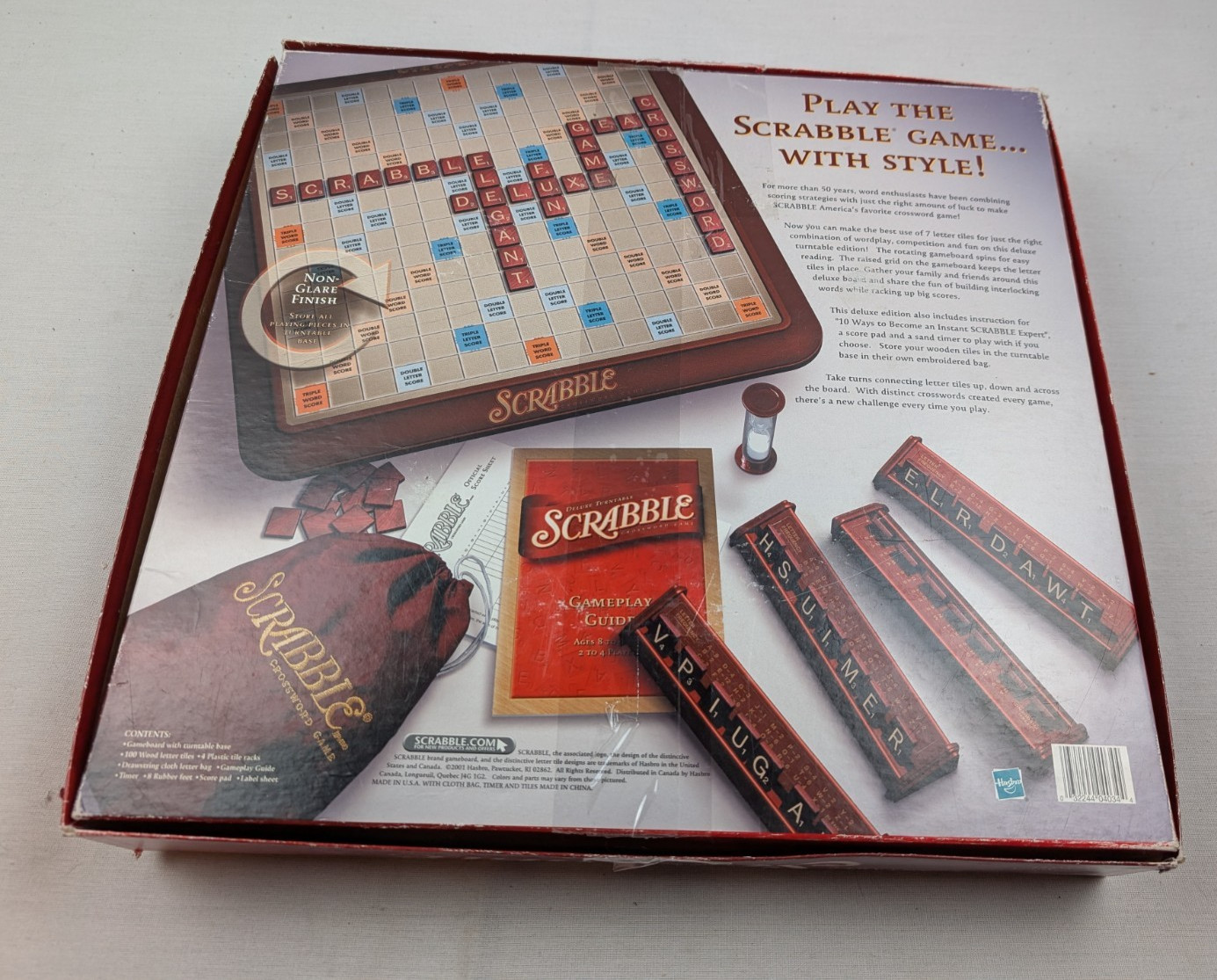 Vintage SCRABBLE deluxe turntable board game – Parker Brothers 2001 – COMPLETE
