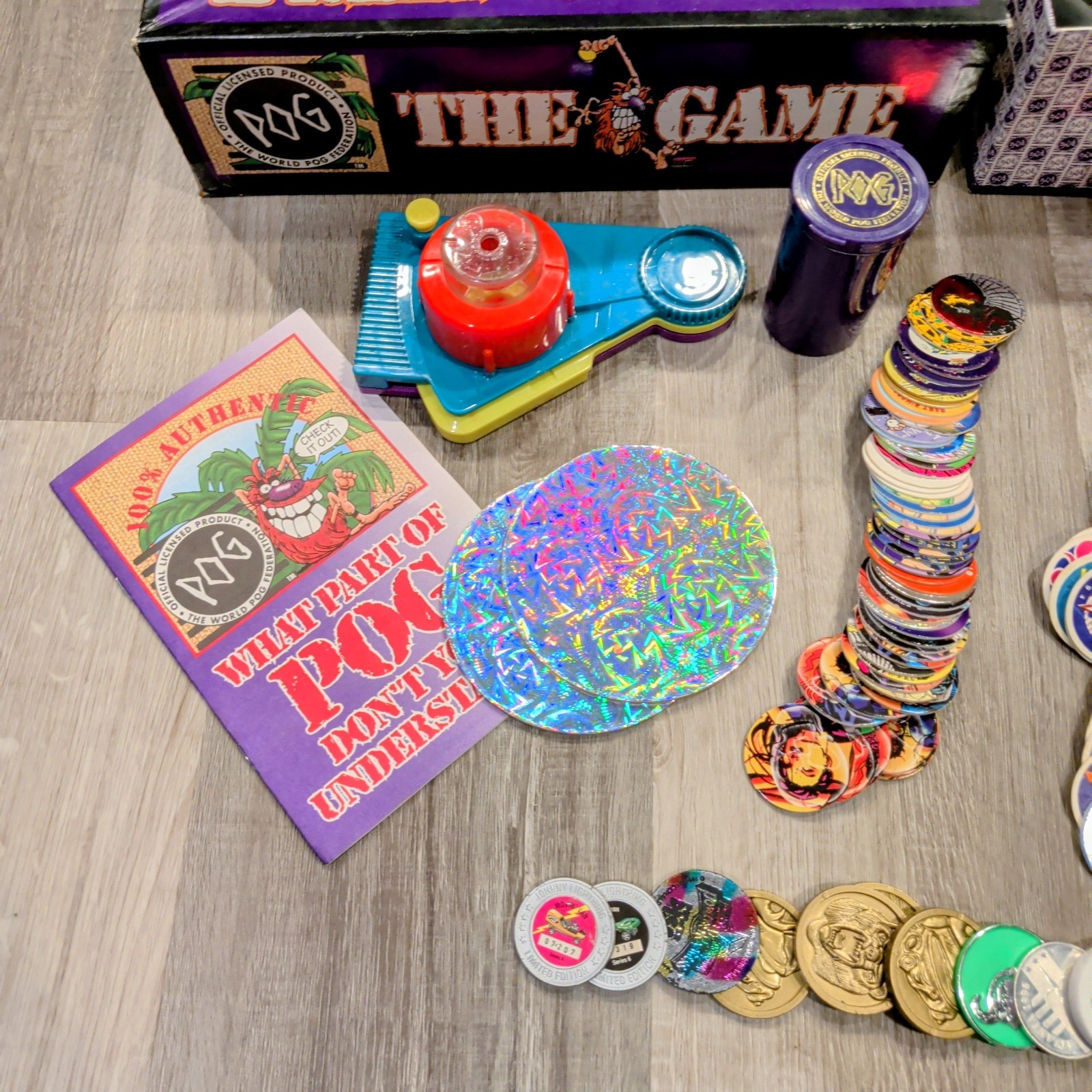 POG The Game Lot of 260+ World Pog Federation Slammers POGs Board Mats Maker Etc