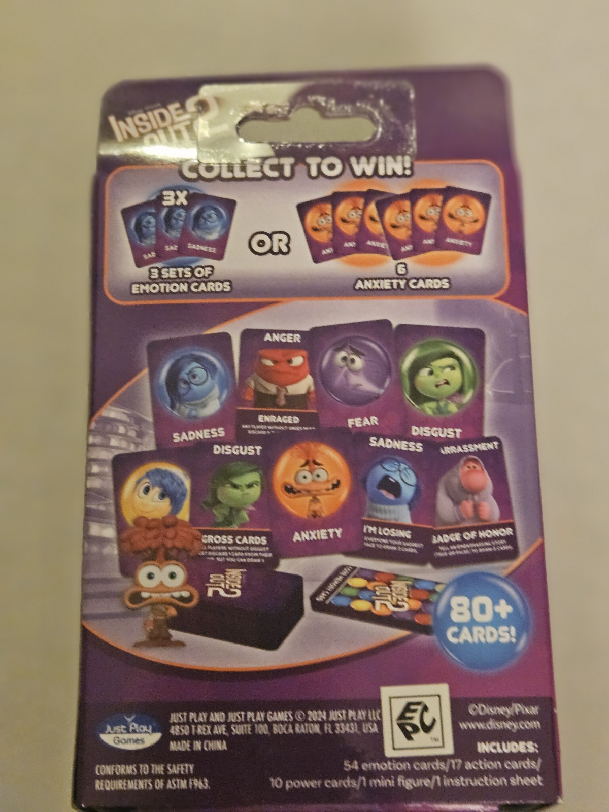 Disney Inside Out 2 Mixed Up Emotions Catd Game W/ Collectible Figurine New