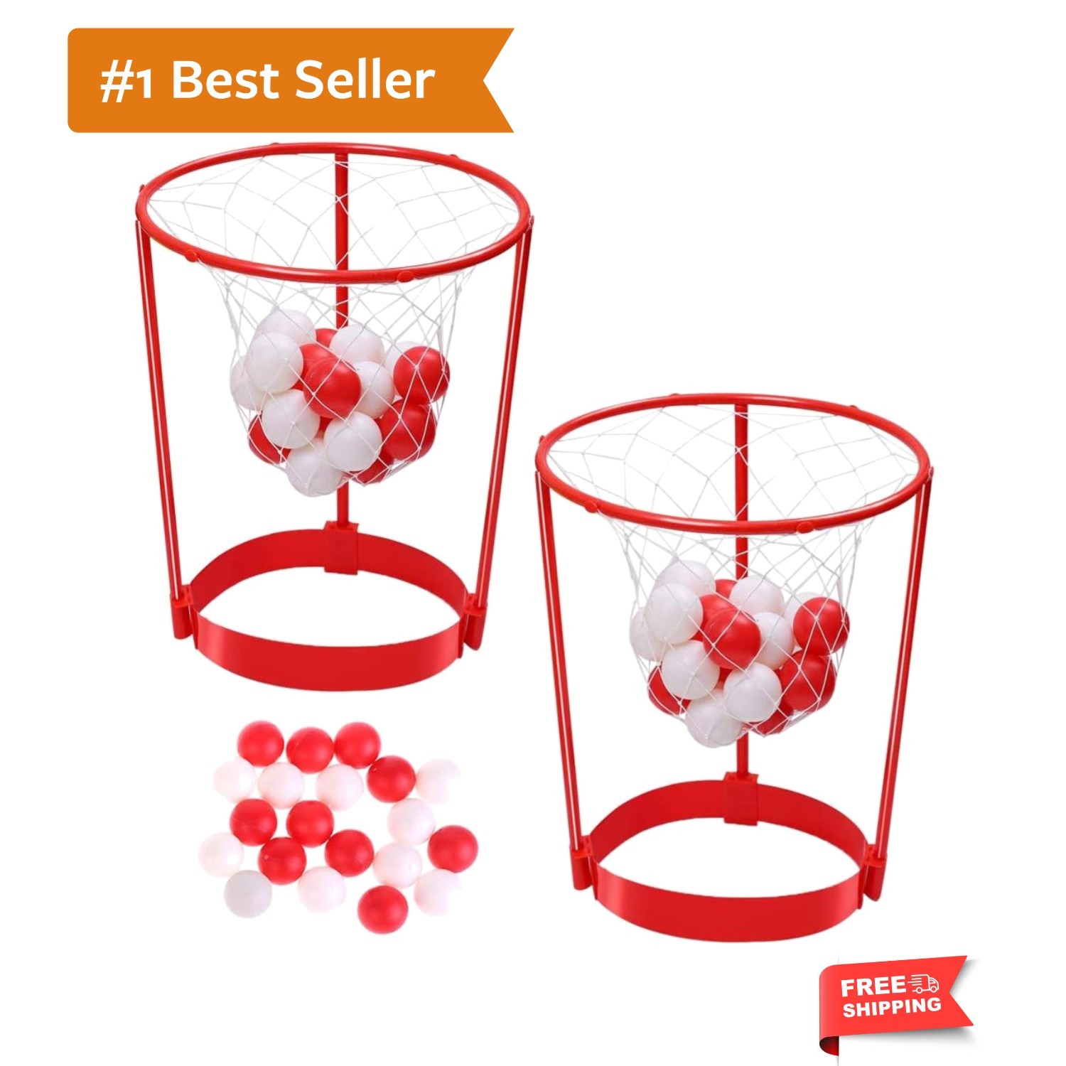 2 Pack Head Hoop Basketball Party Game for Kids and Adults, Adjustable Basket…